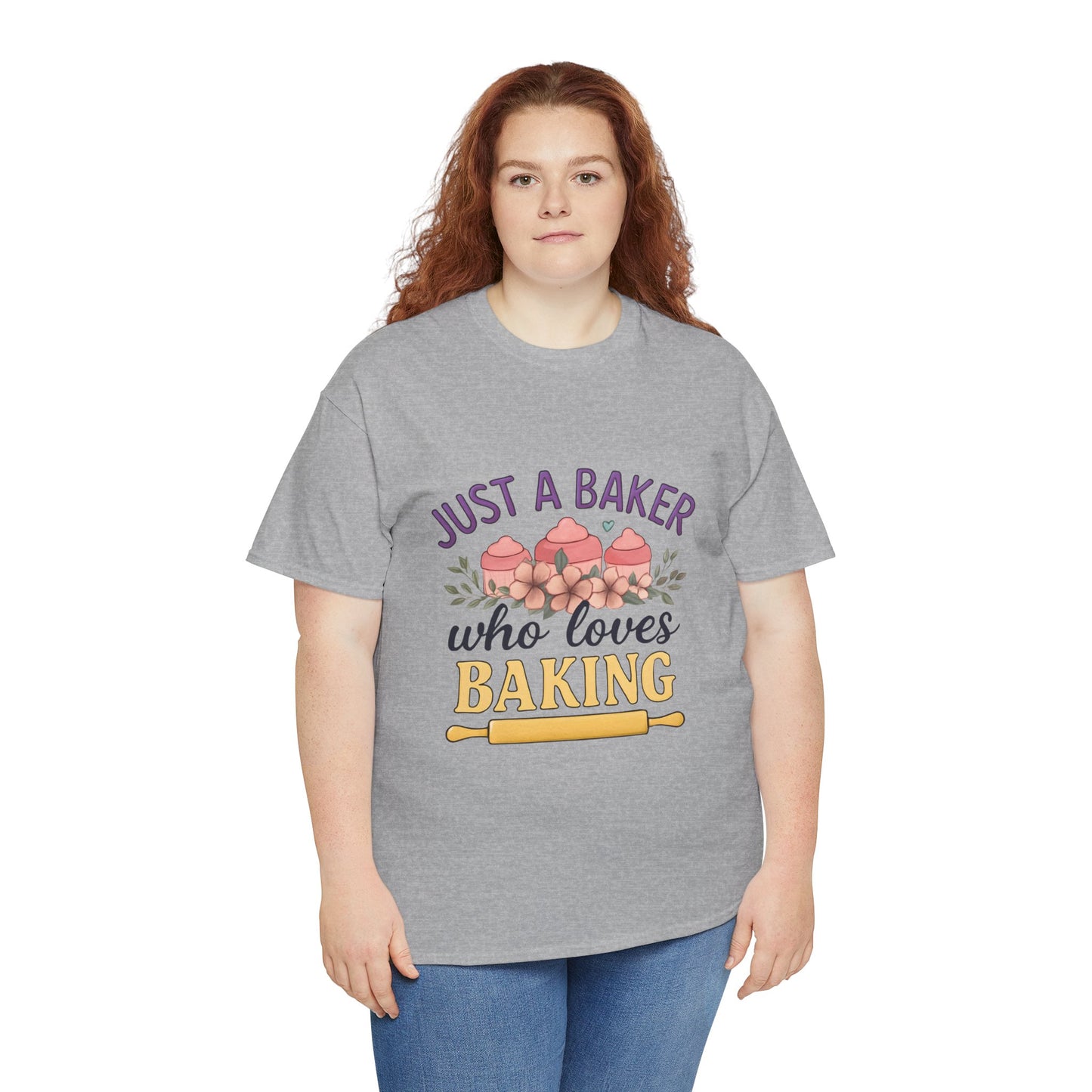 Baking Lover Tee with Cupcake and Rolling Pin Design
