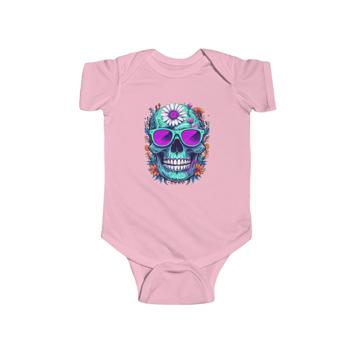 Vibrant Sugar Skull Baby Bodysuit - Colorful Infant Outfit, Cute Baby Clothes, Fun Gift for New Parents, Halloween Costume, Year-Round Wear