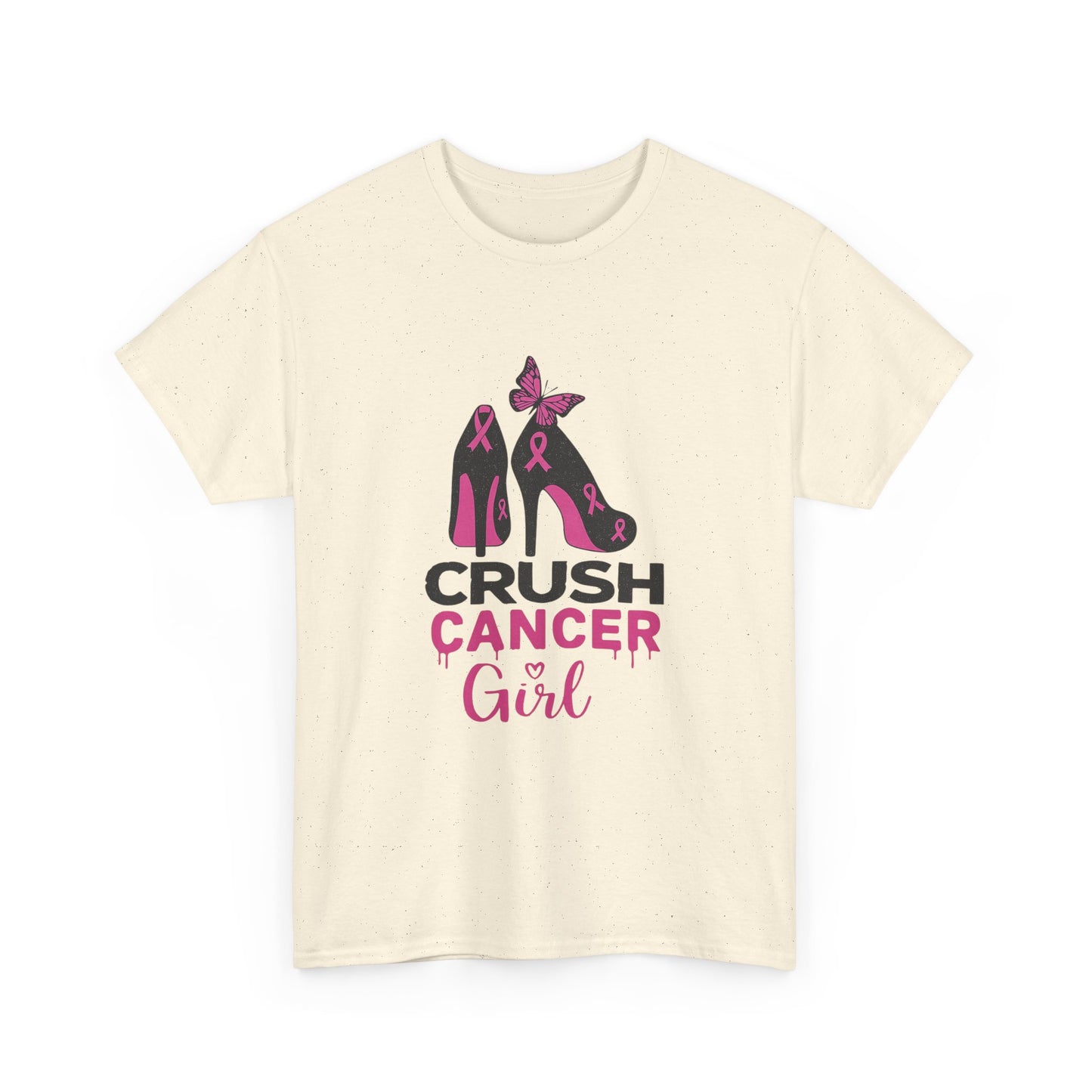 Crush Cancer Girl Tee: High Heels, Pink Ribbon, Hope
