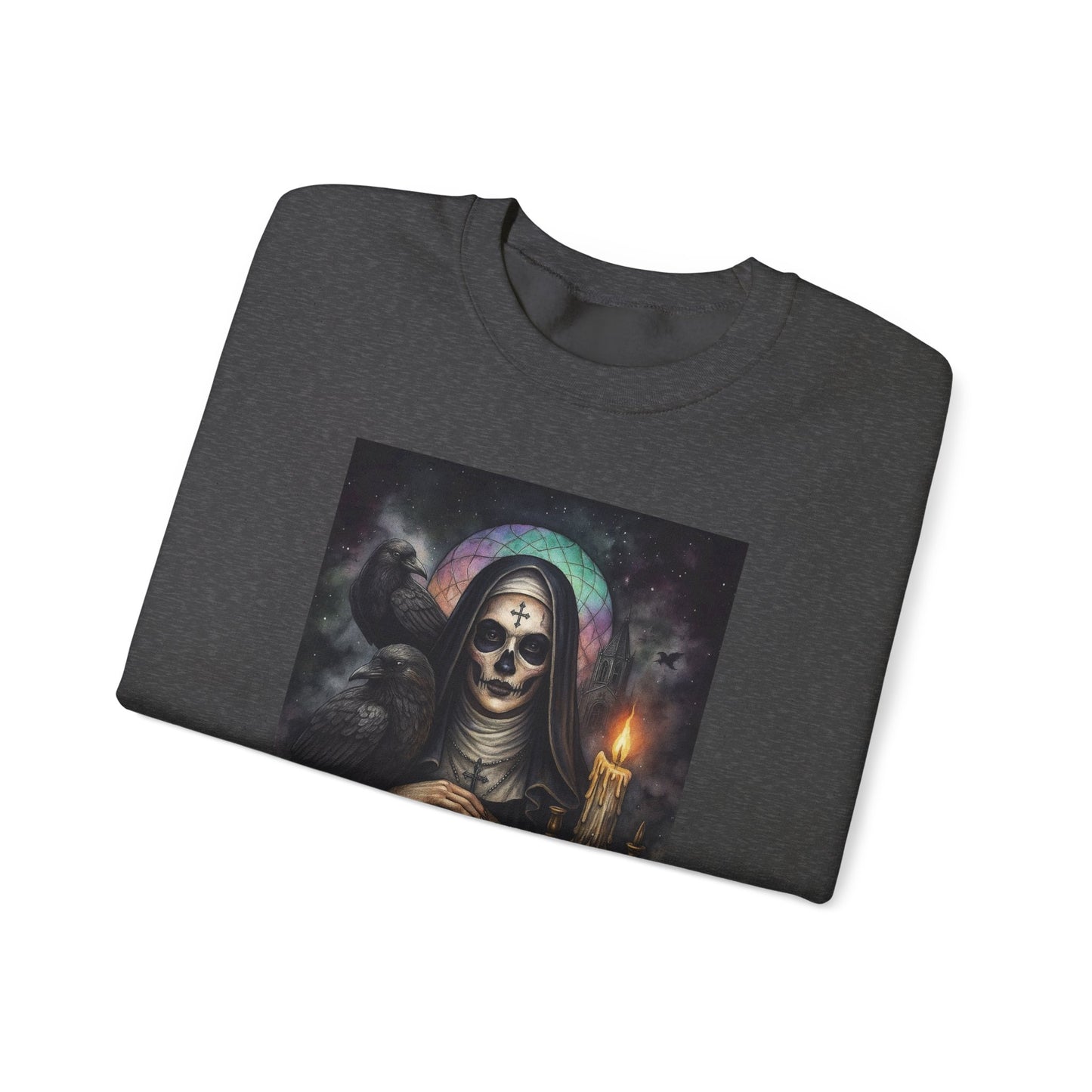 Gothic Nun Skull Halloween Crewneck Sweatshirt