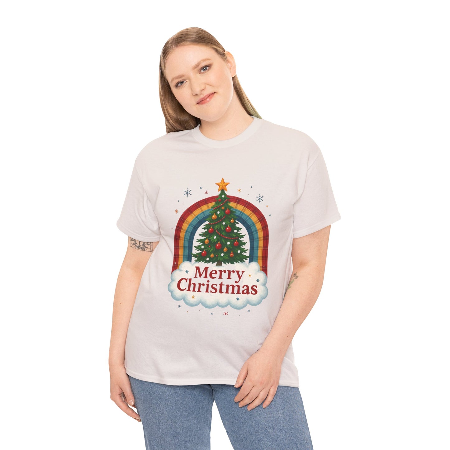 Christmas Rainbow Unisex Tee - Merry Christmas Tree