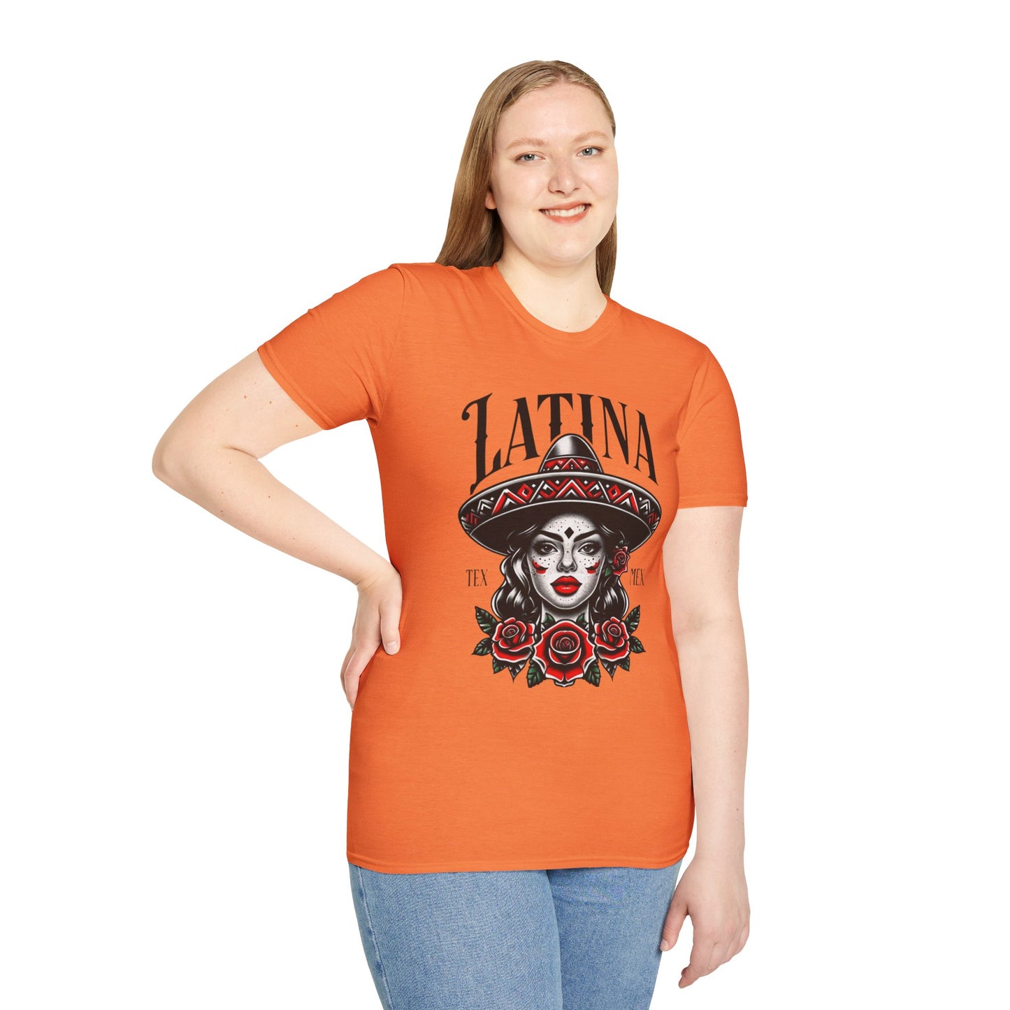 Latina Floral Graphic T-Shirt, Casual Wear, Cultural Pride Tee, Fashion for Latinas, Gifts for Her, Summer Style