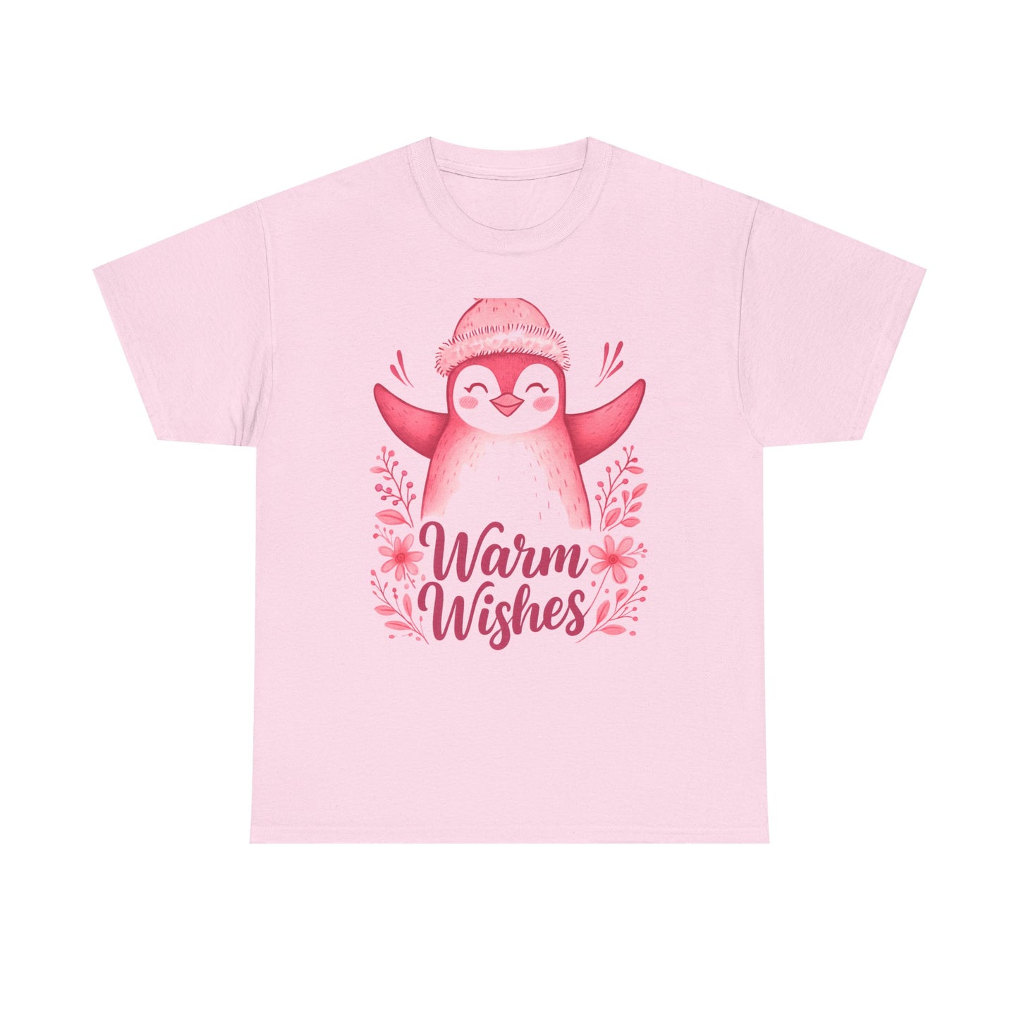 Warm Wishes Pink Penguin Tee - Holiday Tee