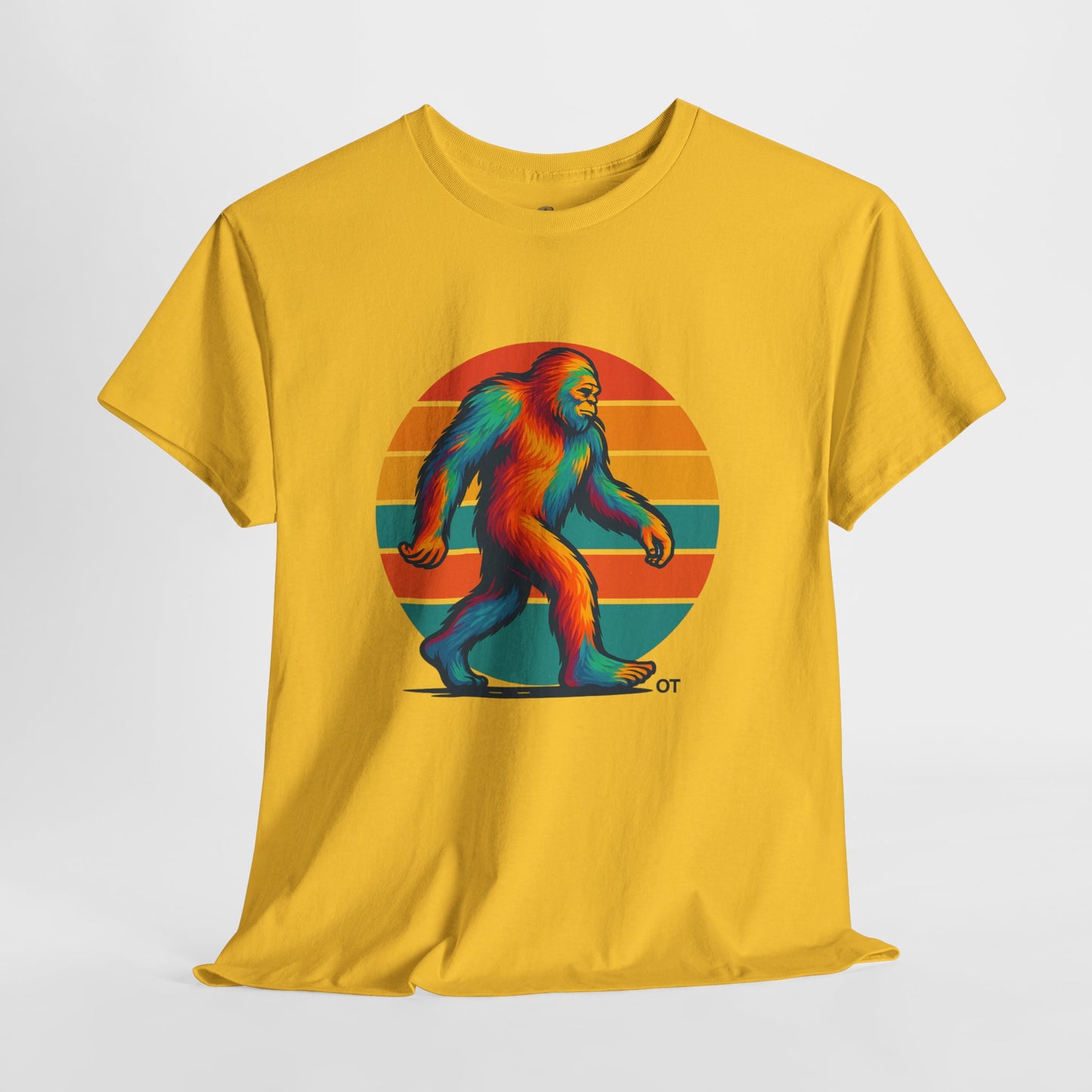 Colorful Bigfoot Unisex T-Shirt, Fun Graphic Tee for Nature Lovers, Perfect for Holidays, Festivals, Camping, Gifts