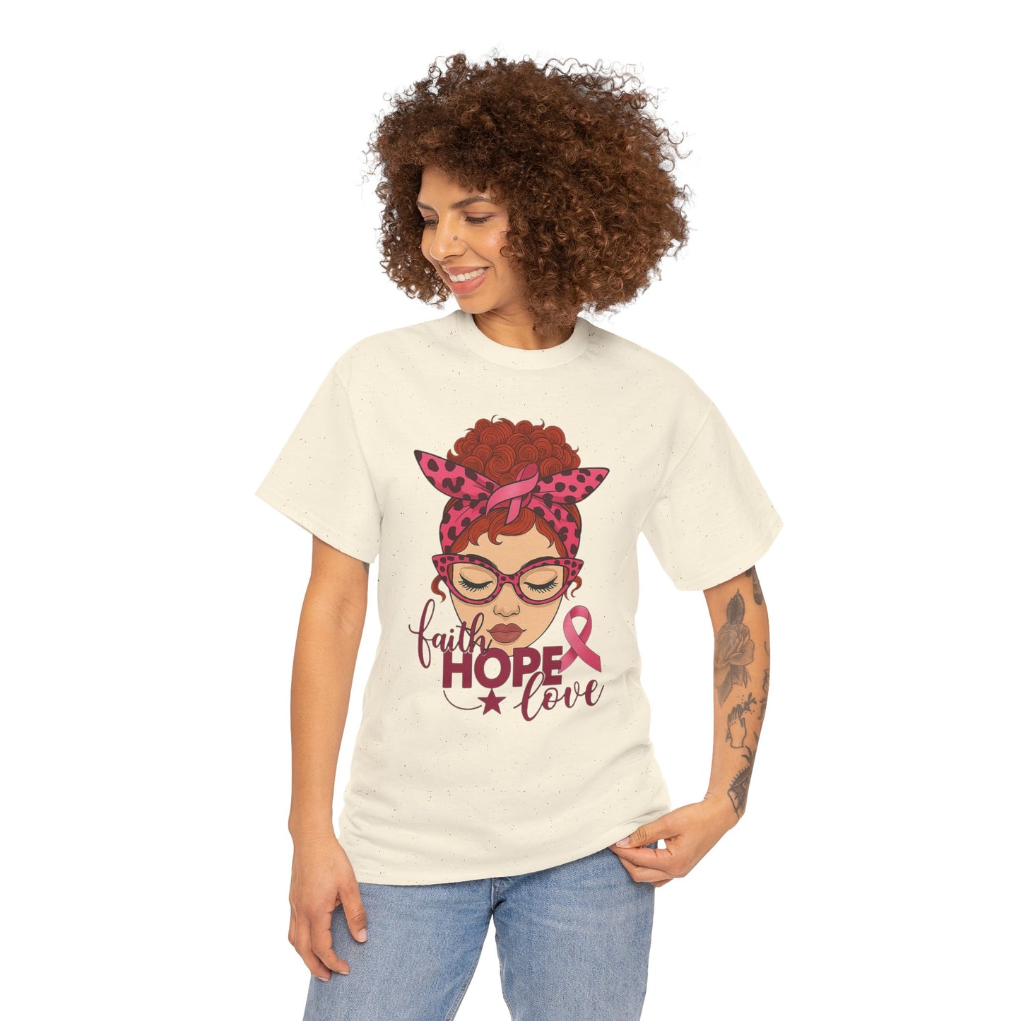 Hope, Faith & Love: Pink Ribbon Awareness Tee
