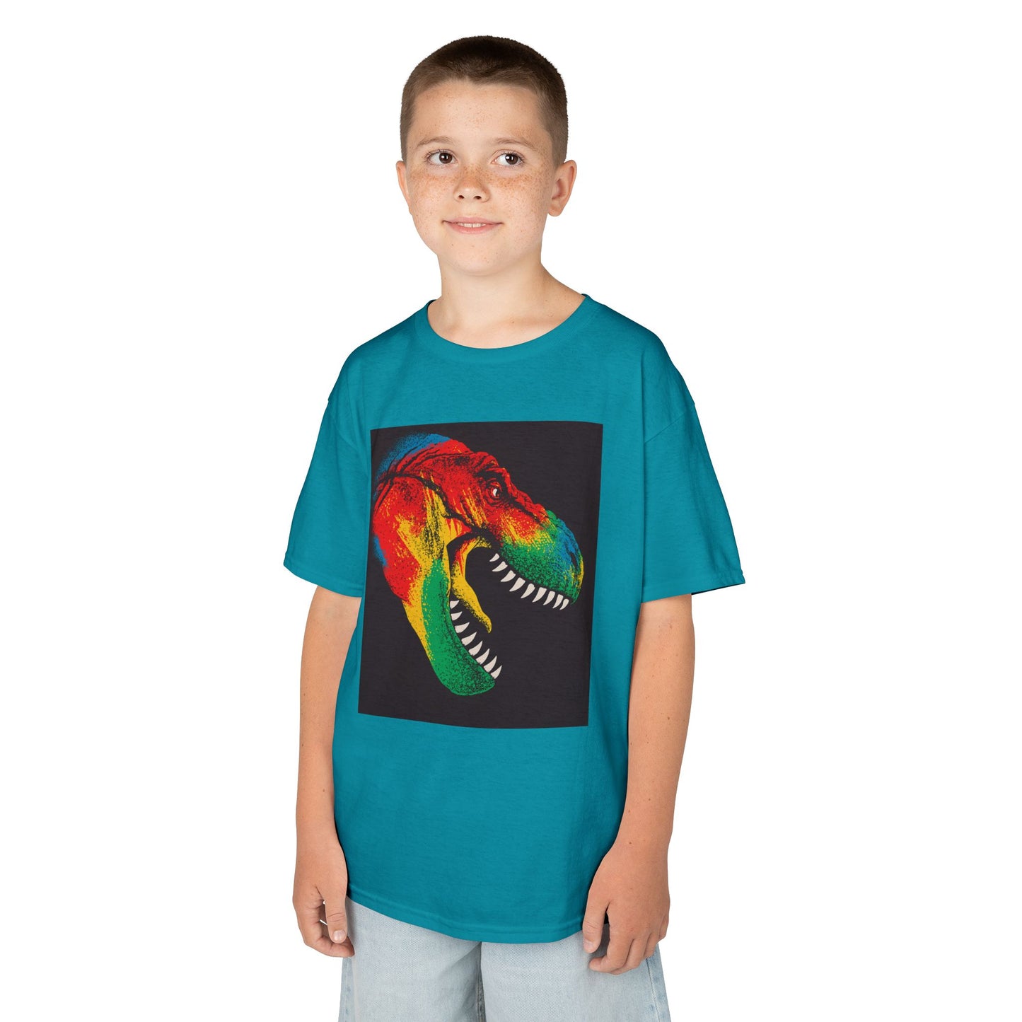 Colorful Dinosaur Kids Tee, Fun T-Shirt for Boys and Girls, Perfect for Birthdays, Playdates, Gifts, and Holiday Celebrations