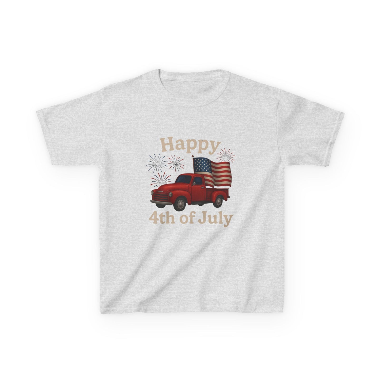 Happy 4th of July Truck Tee - Kids Patriotic Shirt