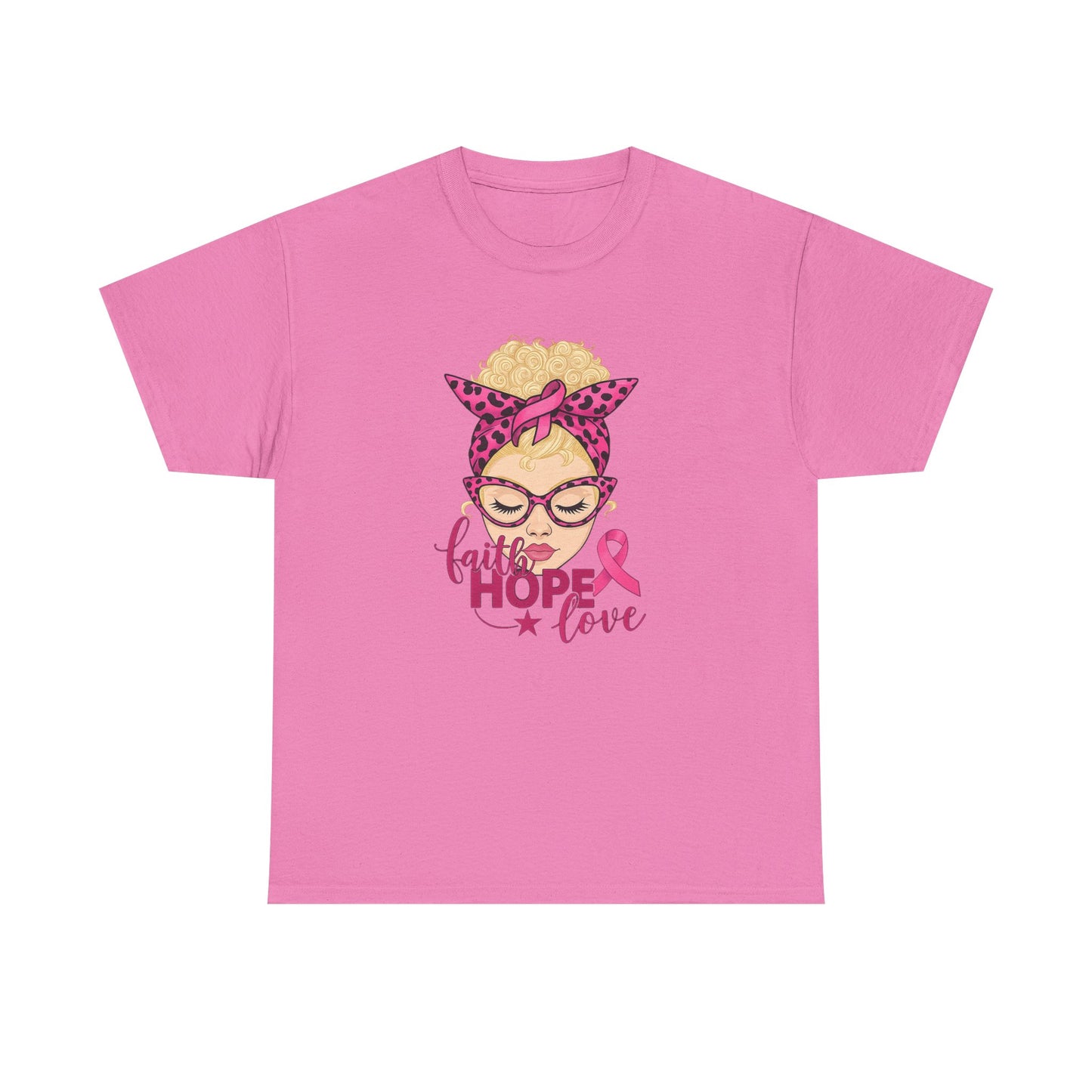 Hope Love Pink Ribbon Tee - Breast Cancer Awareness