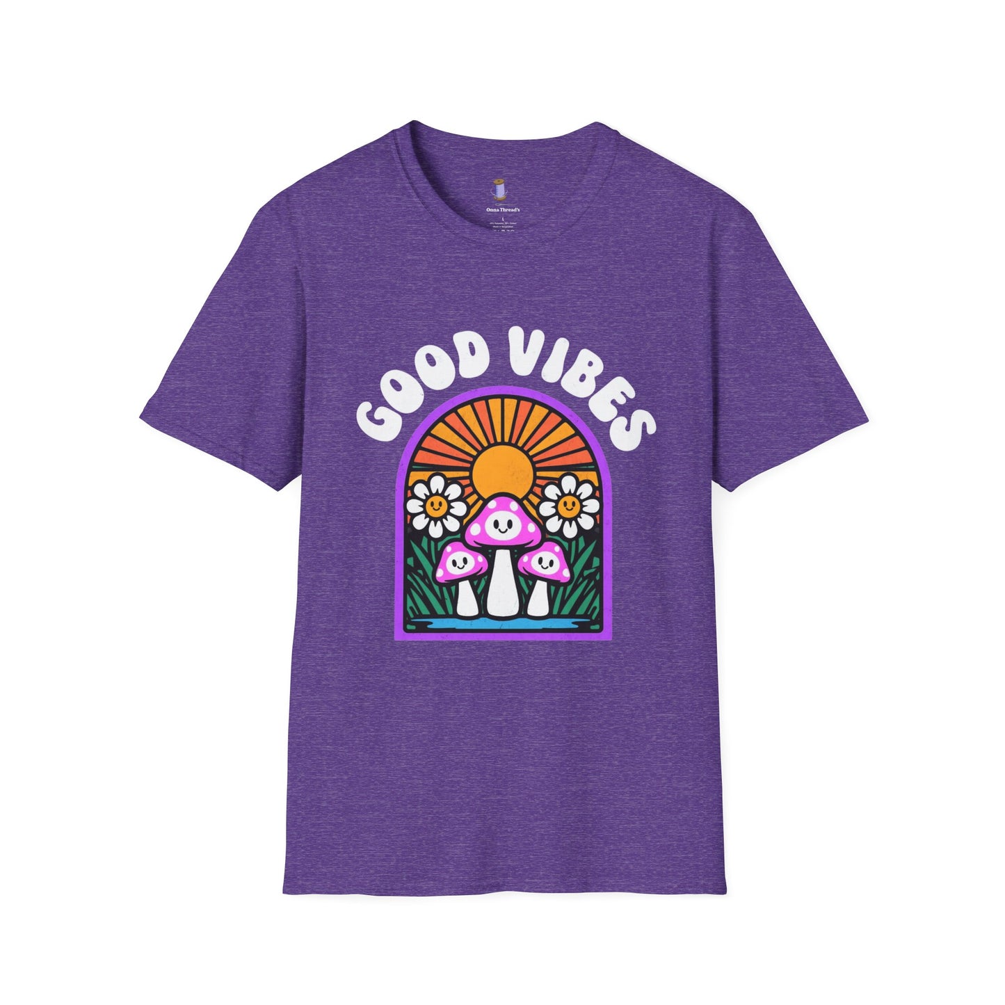 Good Vibes Unisex Softstyle T-Shirt, Fun Graphic Tee, Summer Vibe Shirt, Gift for Friends, Eco-Friendly Fashion