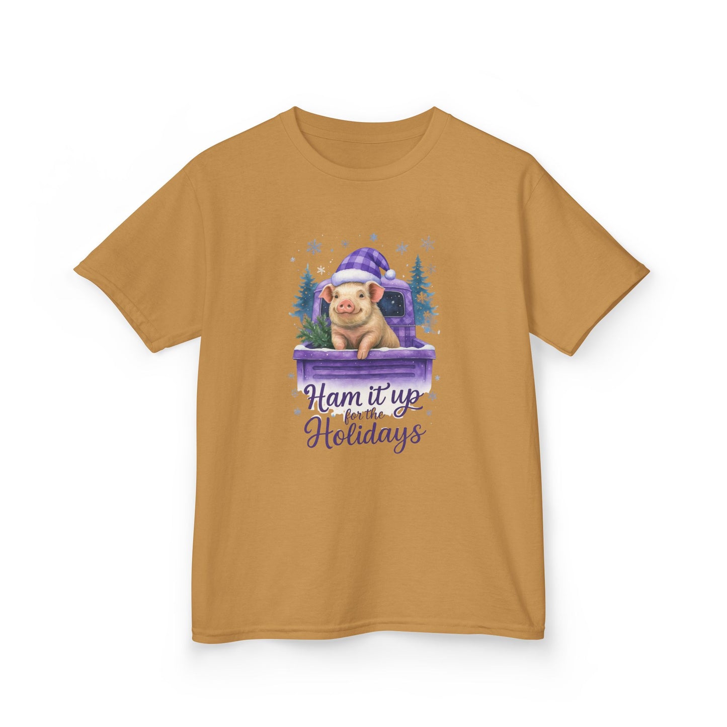 Ham it Up for the Holidays Pig Truck Kids Tee