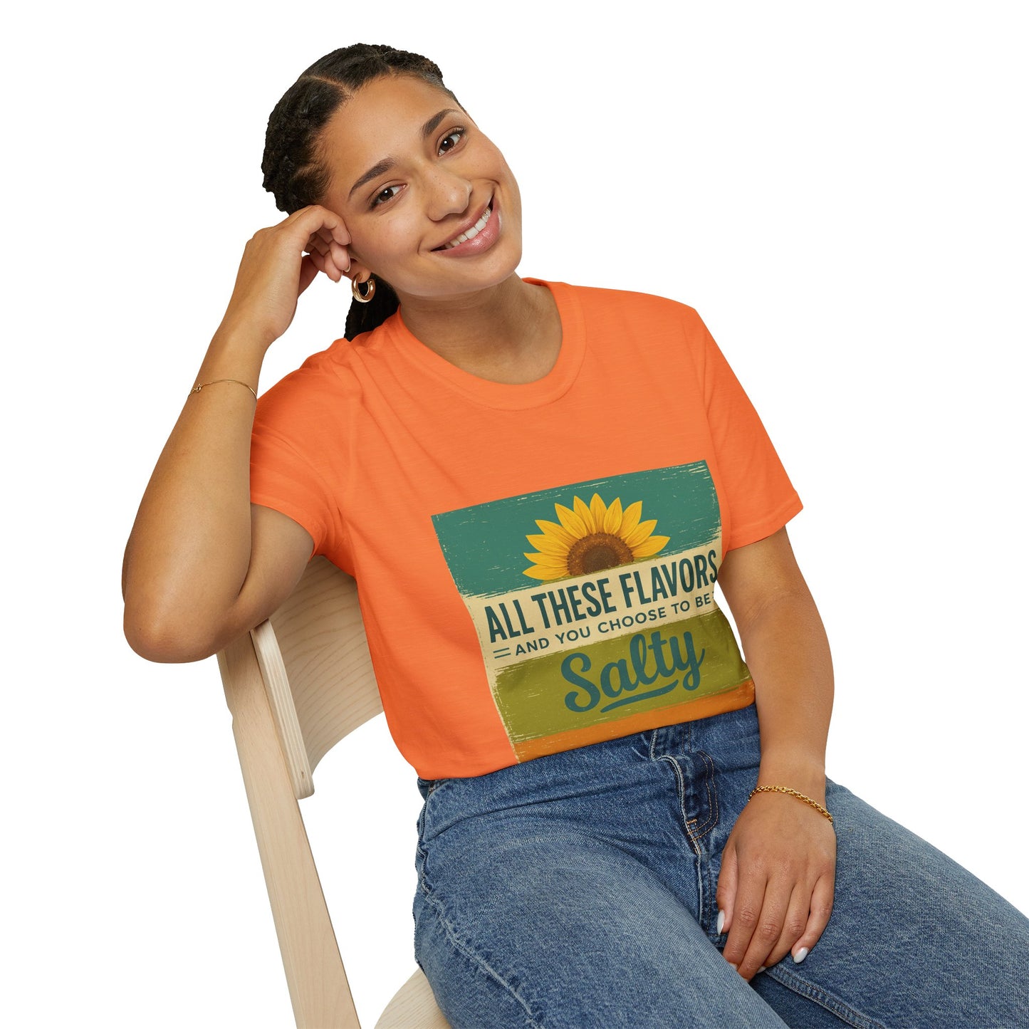 Sunflower Salty T-Shirt: Unisex Softstyle Tee for Sunshine Lovers, Casual Wear, Birthday Gift, Summer Vibes, Relaxed Style