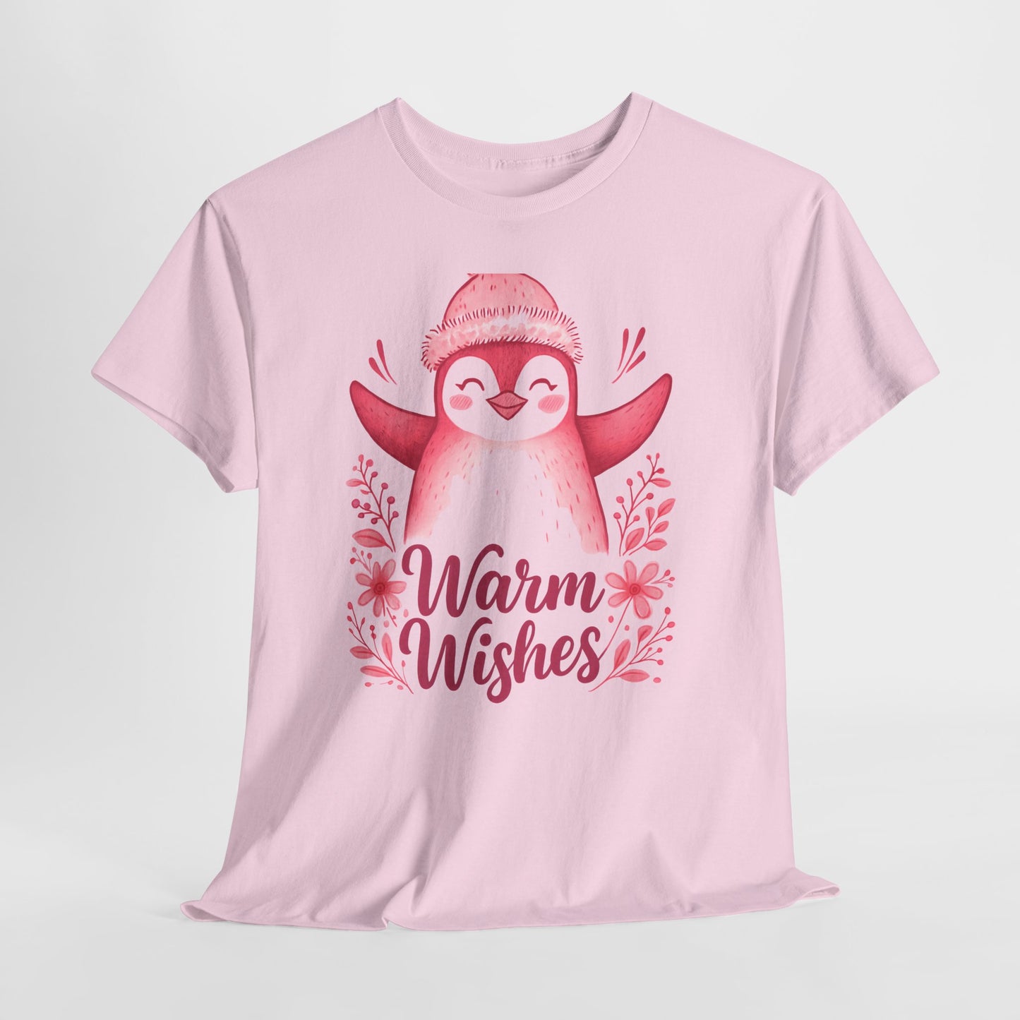 Warm Wishes Pink Penguin Tee - Holiday Tee