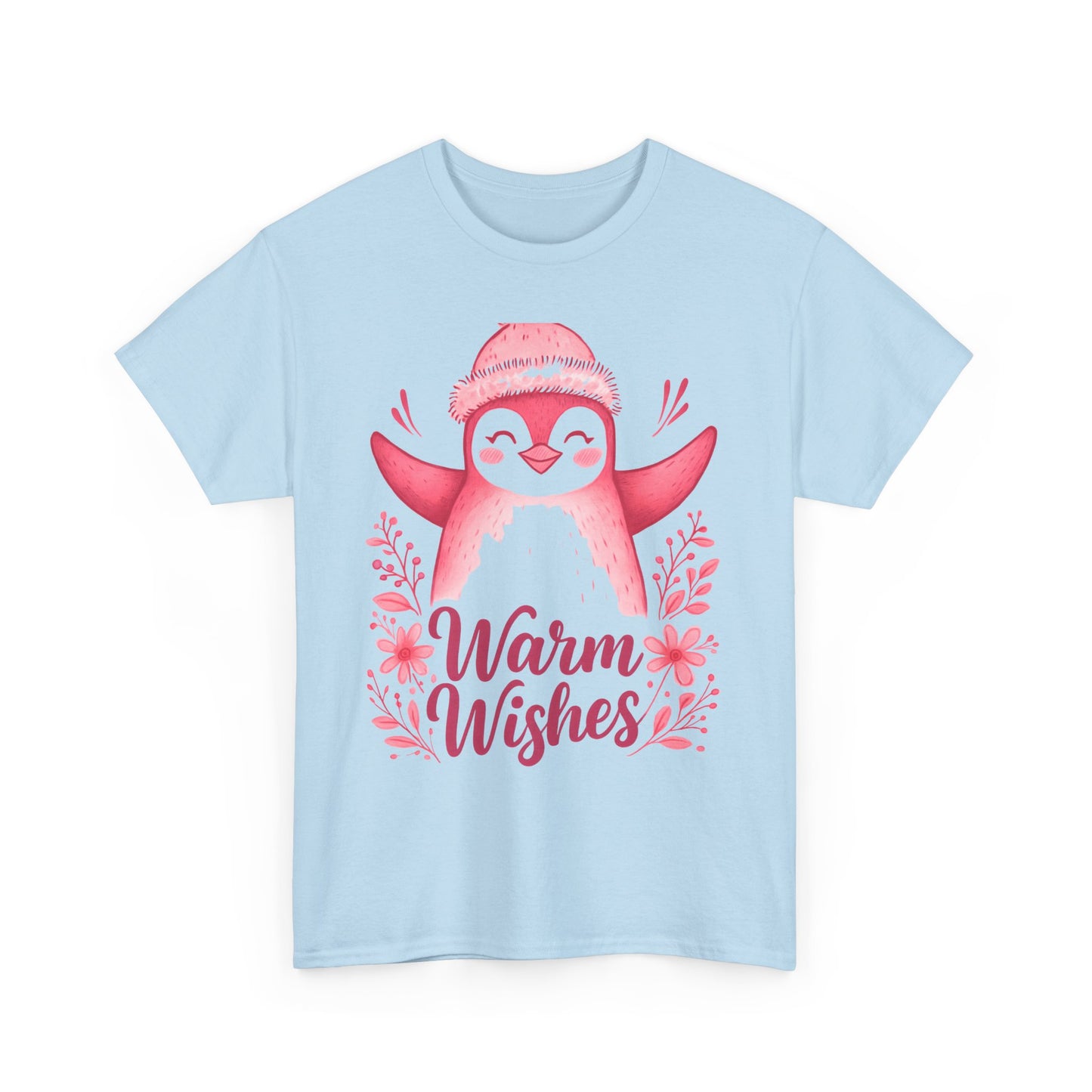 Warm Wishes Pink Penguin Tee - Holiday Tee