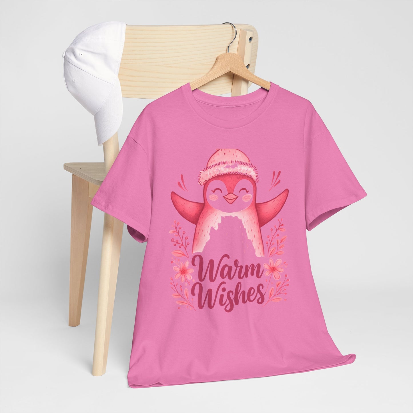 Warm Wishes Pink Penguin Tee - Holiday Tee