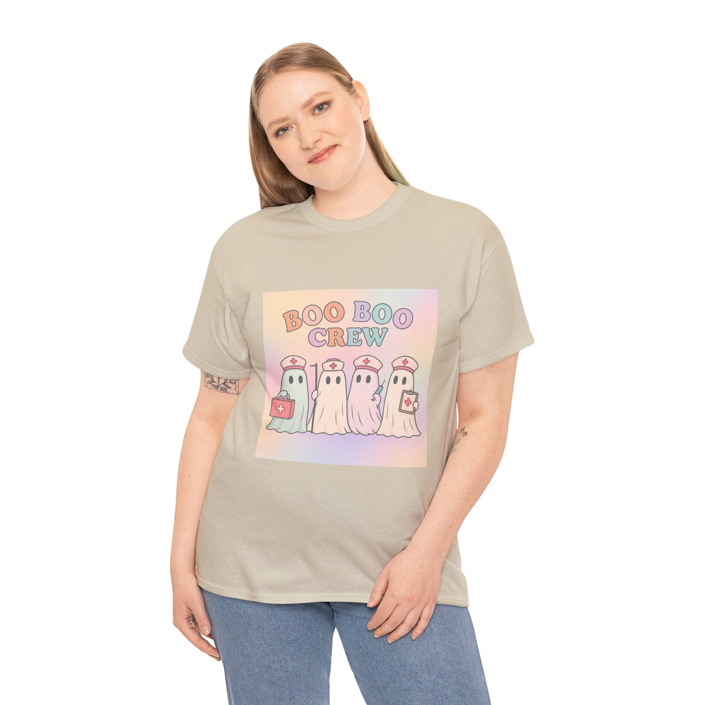 Boo Boo Crew Nurse Ghost T-Shirt – Cute Pastel Halloween Medical Tee