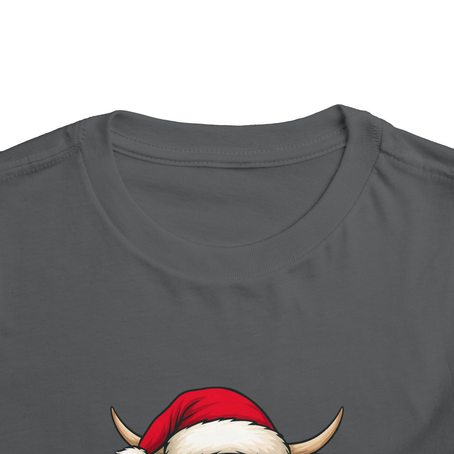 Mooey Christmas Highland Cow Toddler Tee