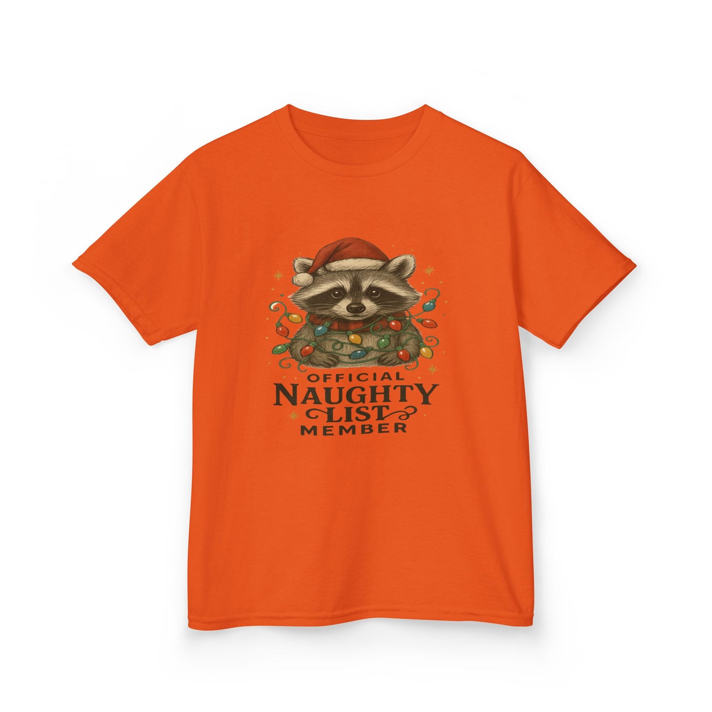 Naughty Raccoon Christmas Tee - Holiday Gift for Kids