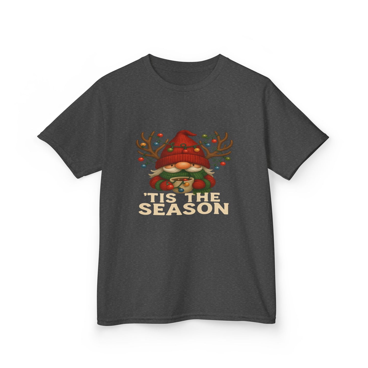 Gnome Dino 'Tis The Season Kids Christmas Tee