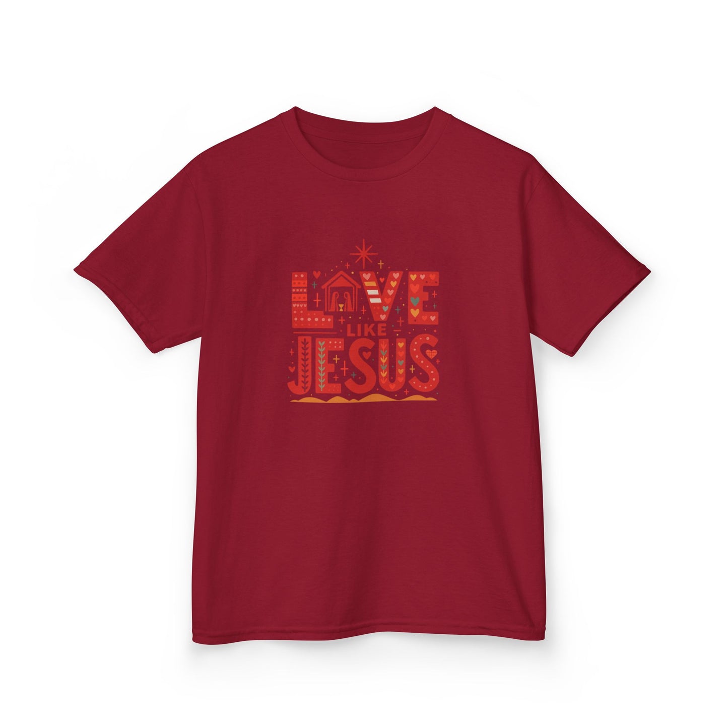 Love Like Jesus Christmas Dinosaur Kids Tee