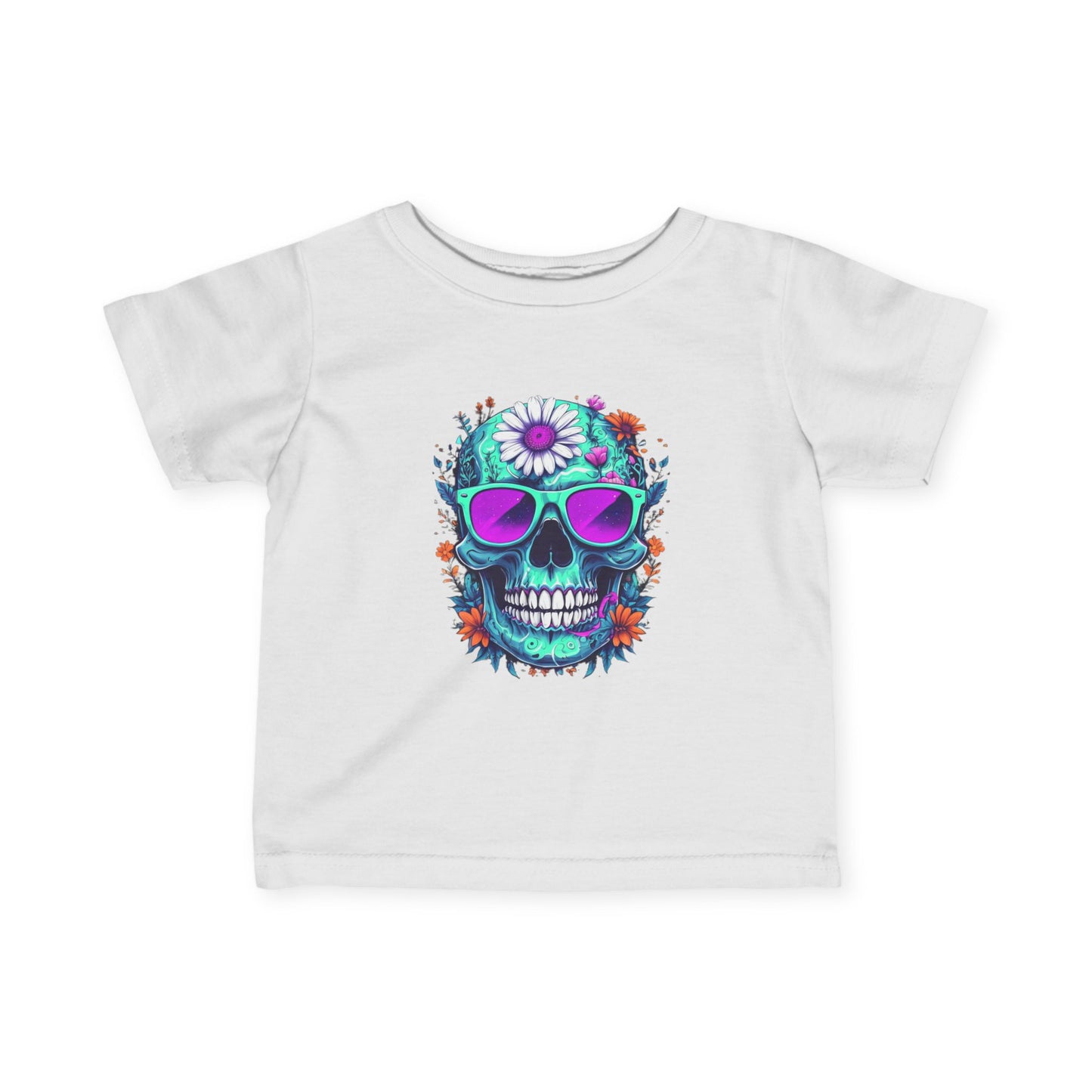 Colorful Skull Infant Tee - Trendy Baby Clothes, Unique Baby Gift, Toddler Party Outfit, Day of the Dead Tee, Fun Kid’s Apparel