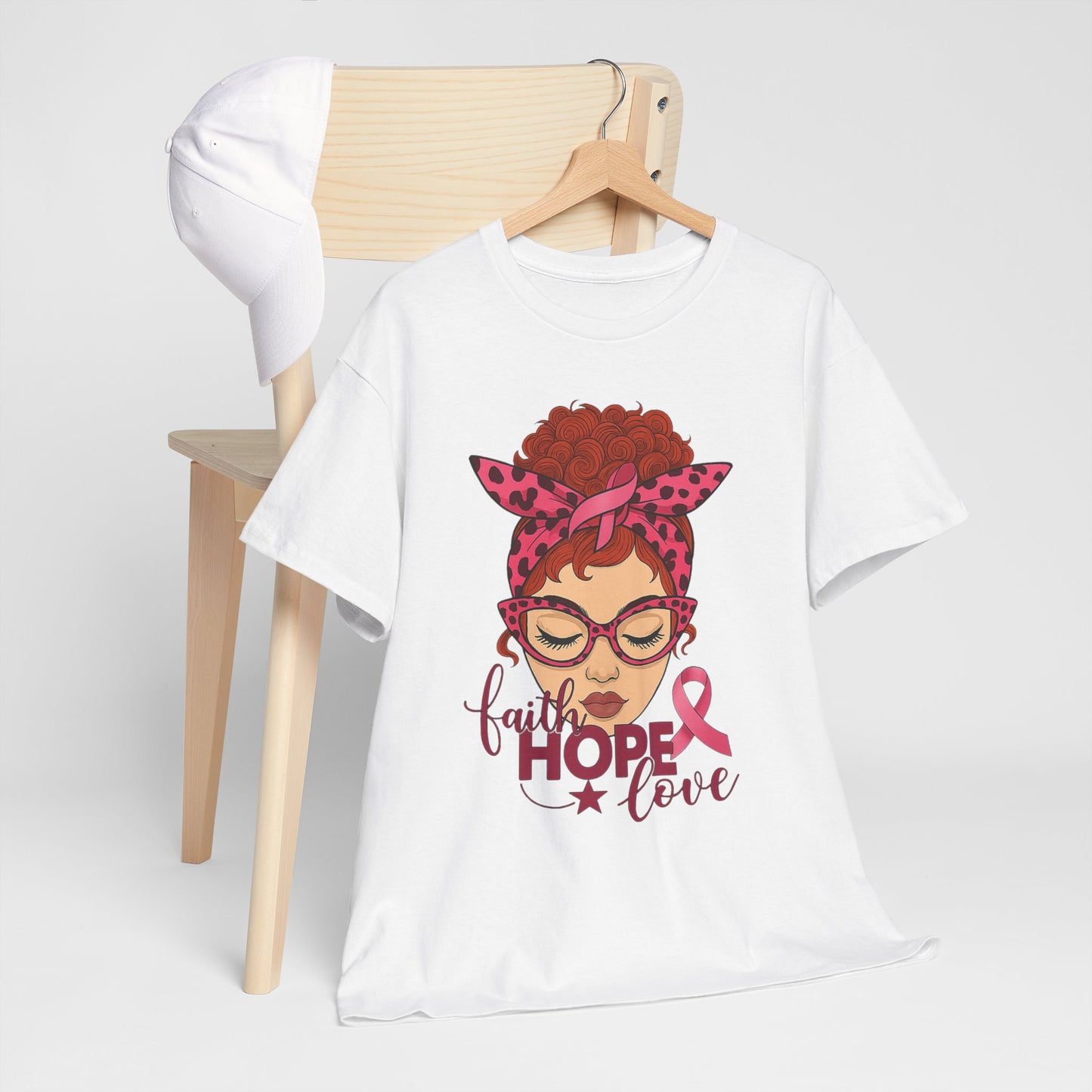 Hope, Faith & Love: Pink Ribbon Awareness Tee