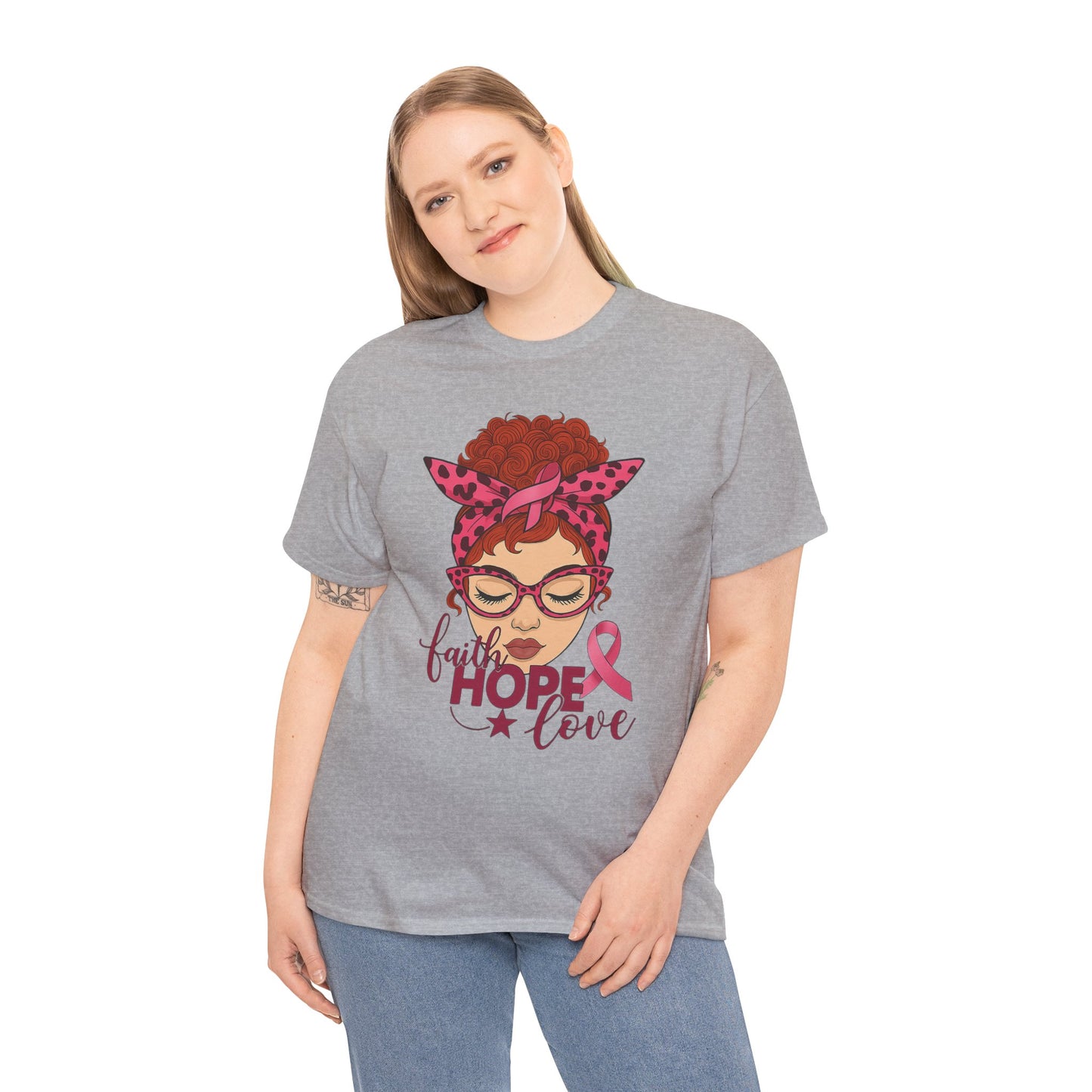 Hope, Faith & Love: Pink Ribbon Awareness Tee