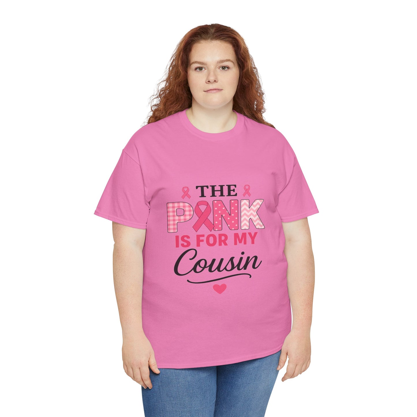 Pink Ribbon Cousin Support Tee - Breast Cancer Awareness