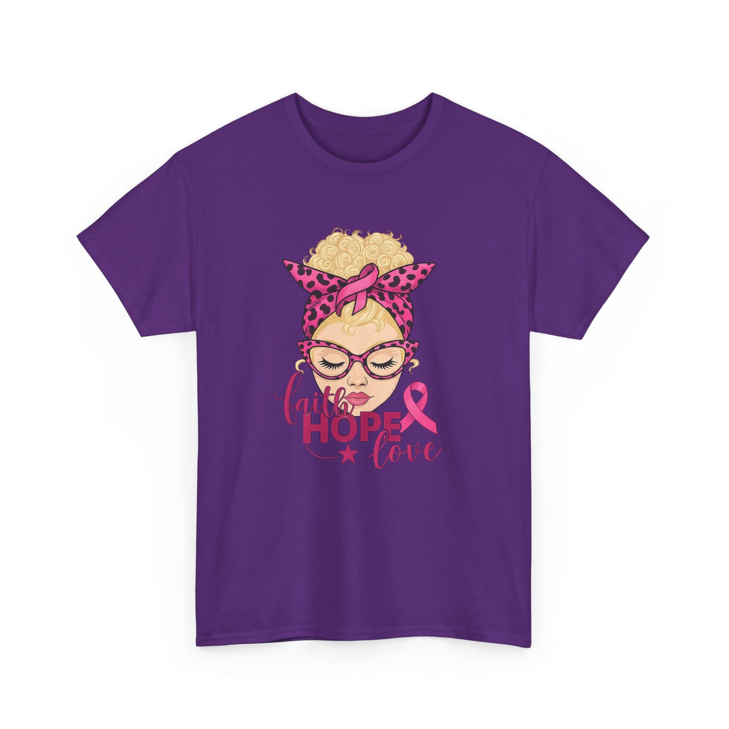 Hope Love Pink Ribbon Tee - Breast Cancer Awareness