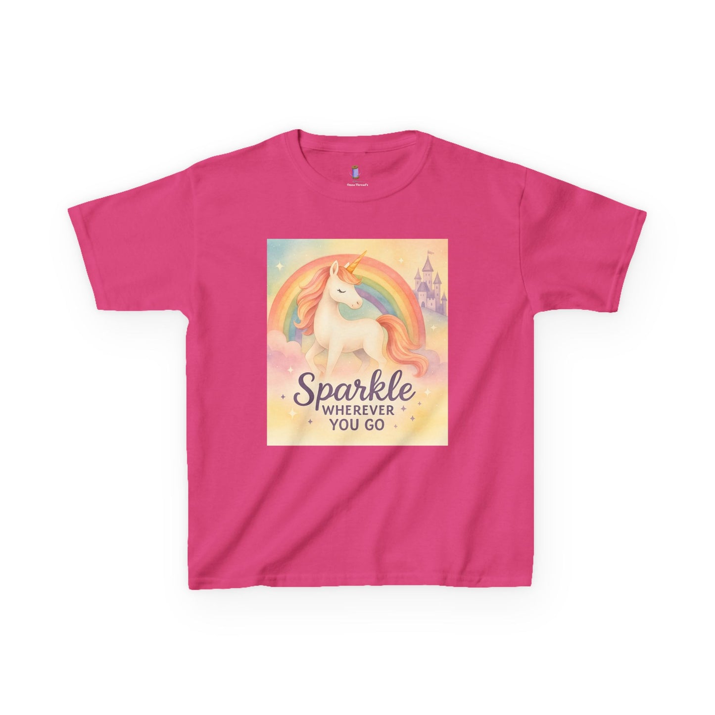 Kids Tee sprinkle where ever you go unicorn in the clouds