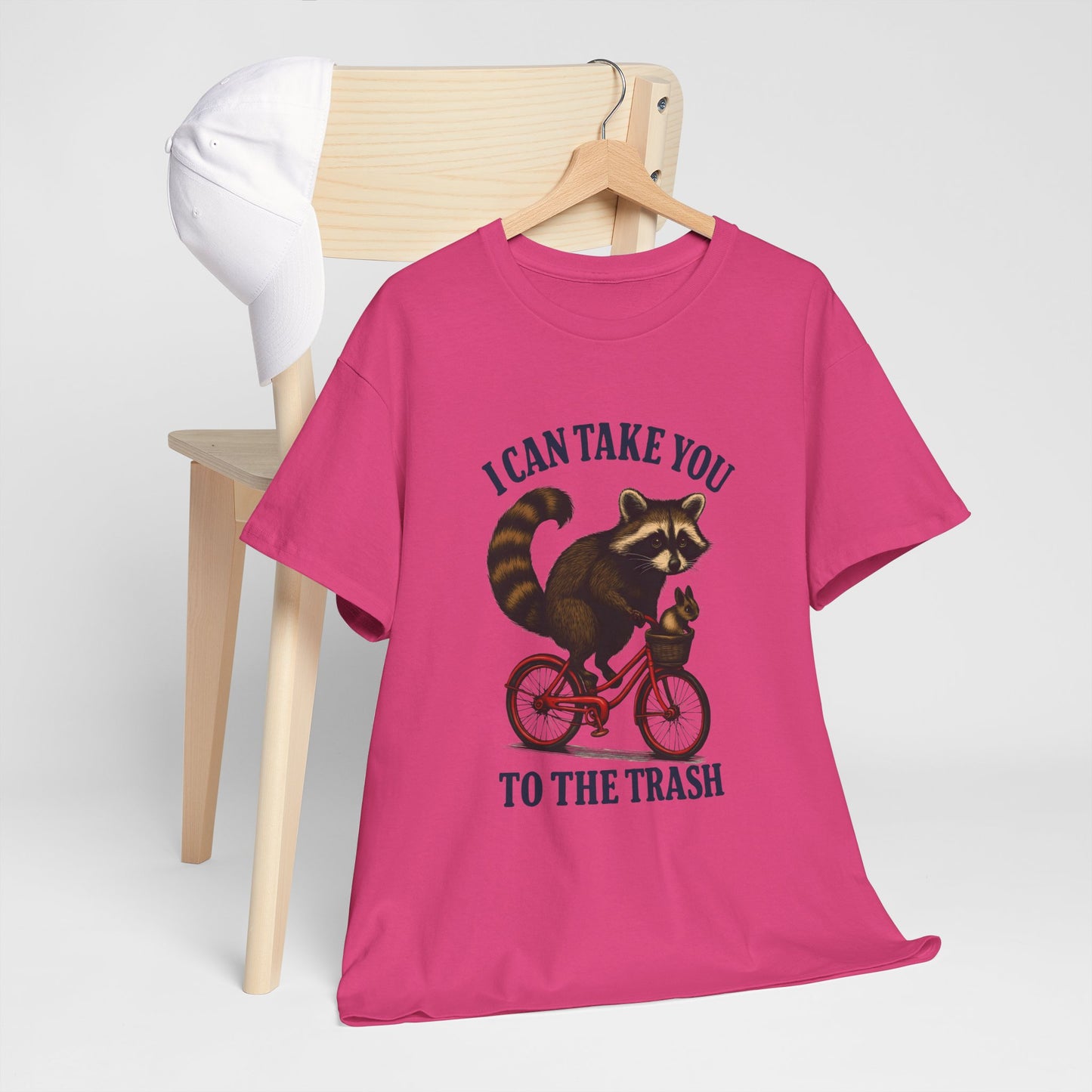 Cotton Tee Vintage Raccoon Bicycle Graphic Shirt