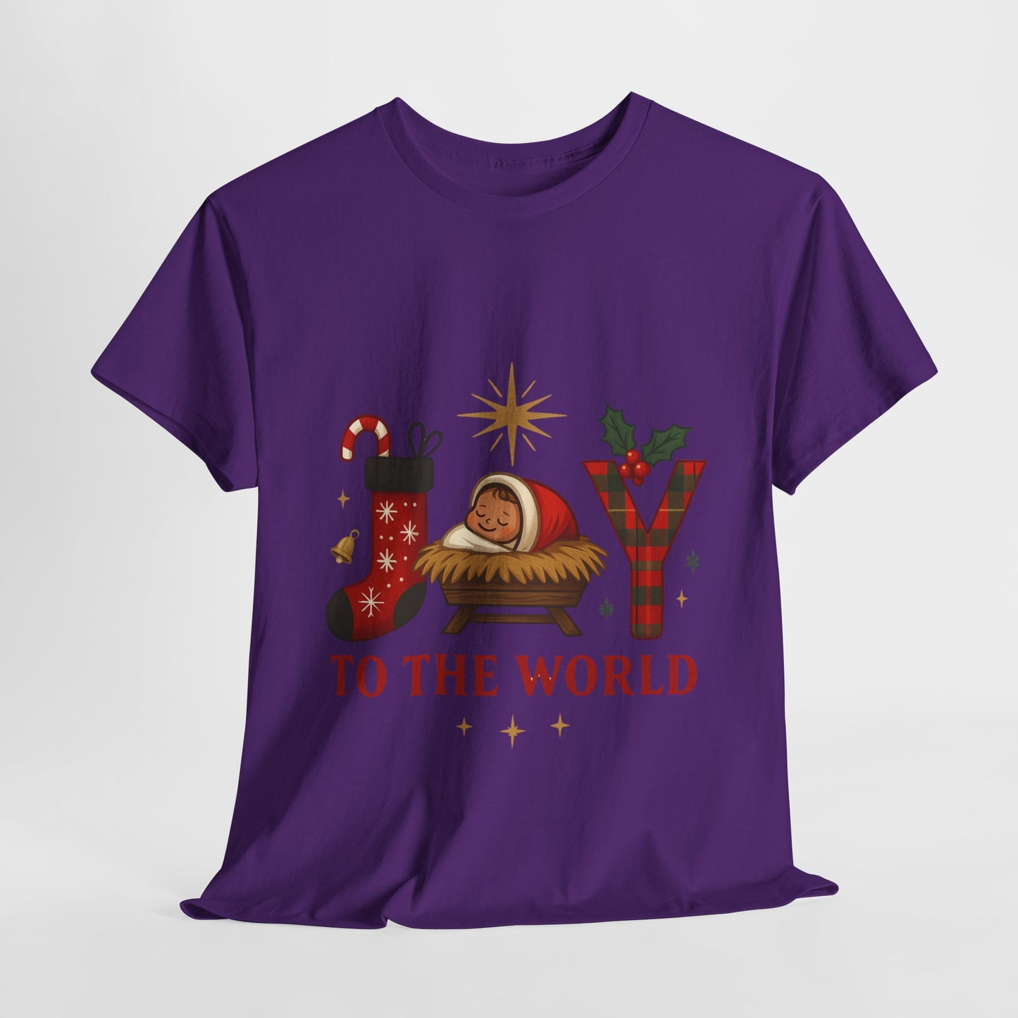 Christmas Joy Unisex Tee with Baby Jesus Illustration