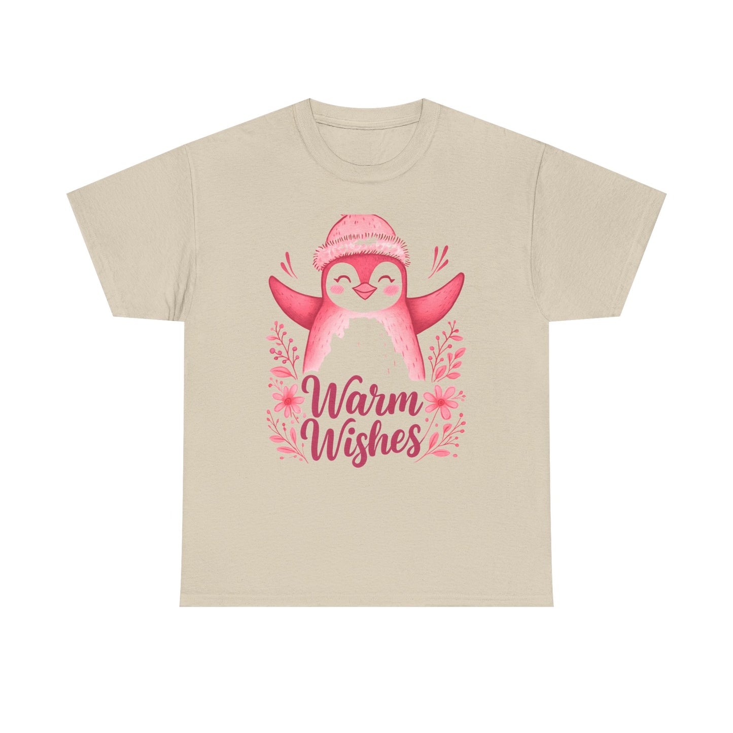 Warm Wishes Pink Penguin Tee - Holiday Tee