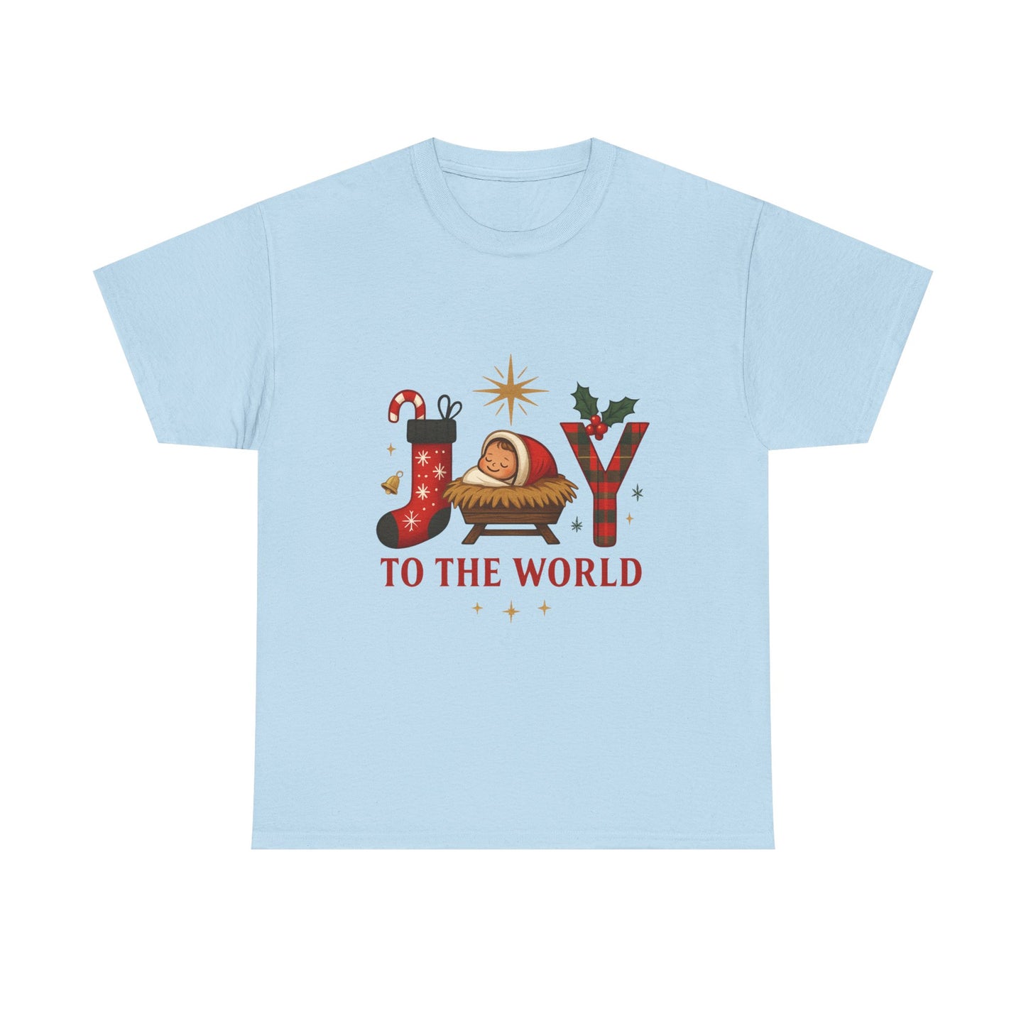 Christmas Joy Unisex Tee with Baby Jesus Illustration