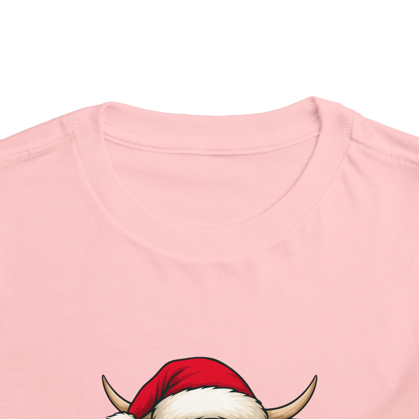 Mooey Christmas Highland Cow Toddler Tee