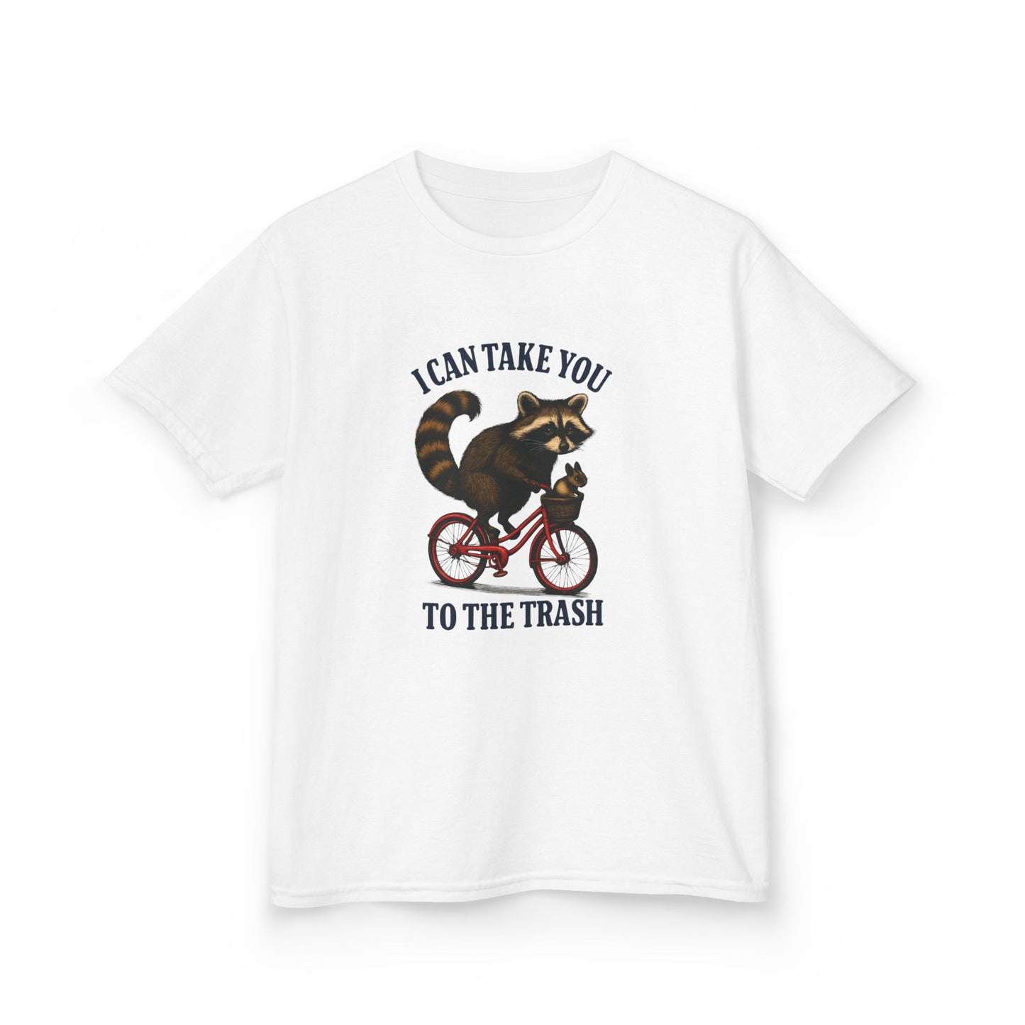 Raccoon Trash Ride Christmas Kids Tee