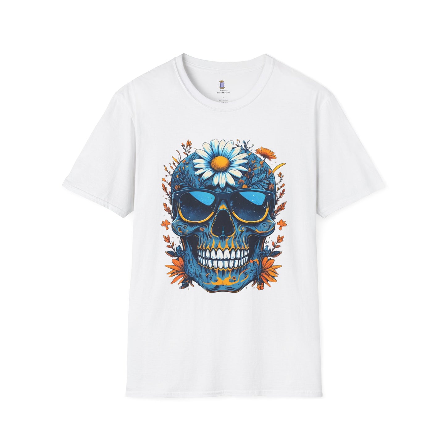 Bohemian Skull T-Shirt - Artistic Graphic Tee for Music Lovers, Festival Attire, Unique Gift, Unisex Softstyle Top