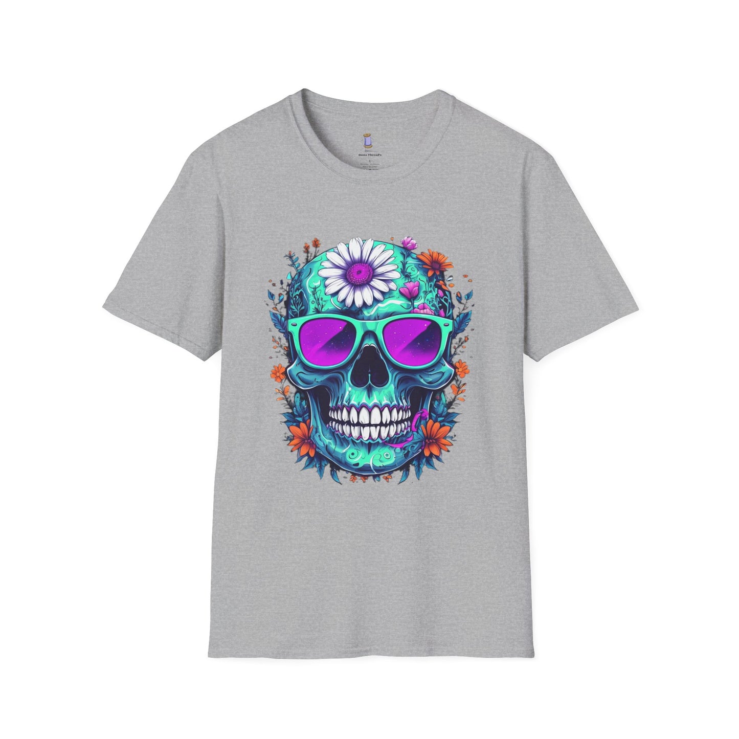 Vibrant Skull Graphic Tee, Edgy Unisex T-Shirt, Festival Wear, Vintage Inspired Tops, Halloween Must-Have, Cool Casual Style