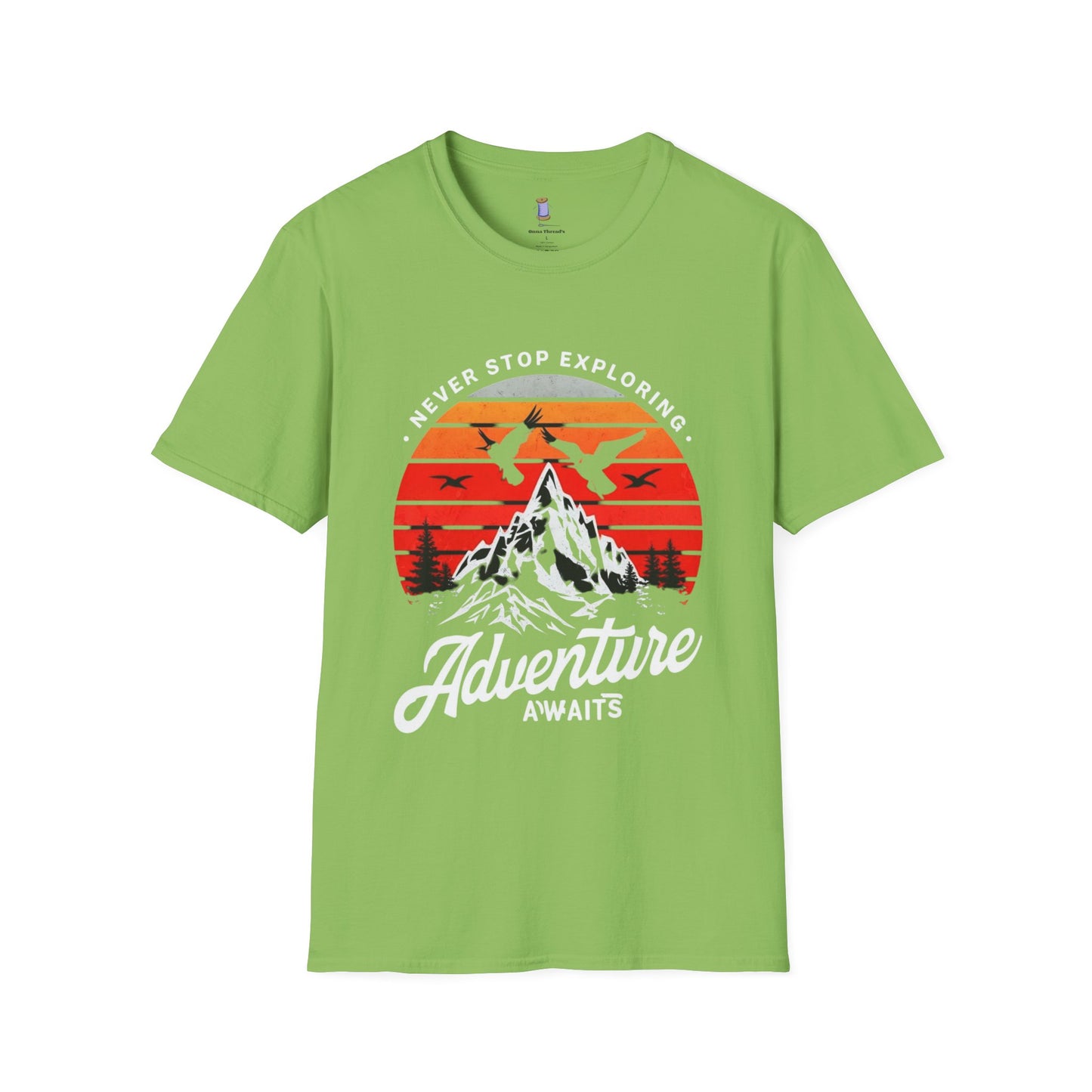 Adventure Awaits T-Shirt | Unisex Softstyle Tee | Perfect for Travel Lovers, Outdoor Adventures, Camping, Nature Gifts, Explore