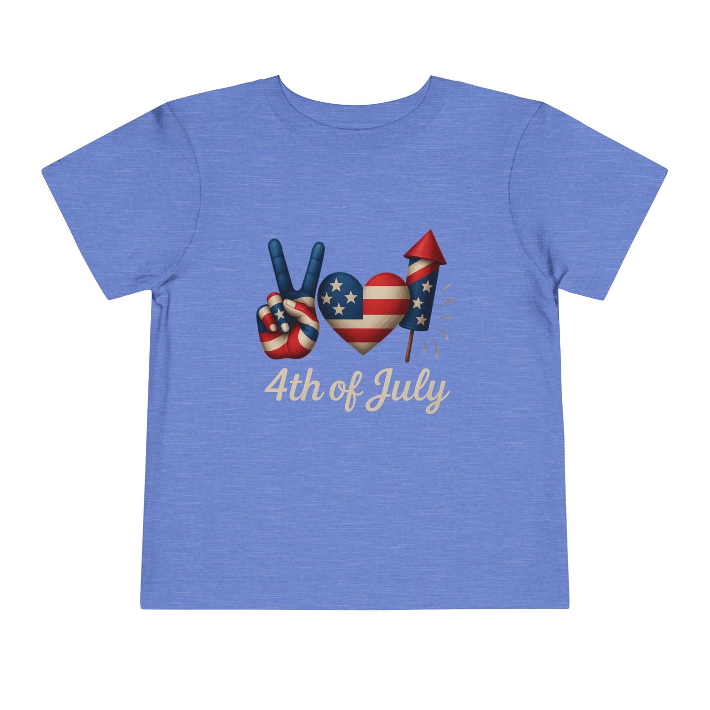 4th of July Peace & Heart Tee: Patriotic Toddler Shirt
