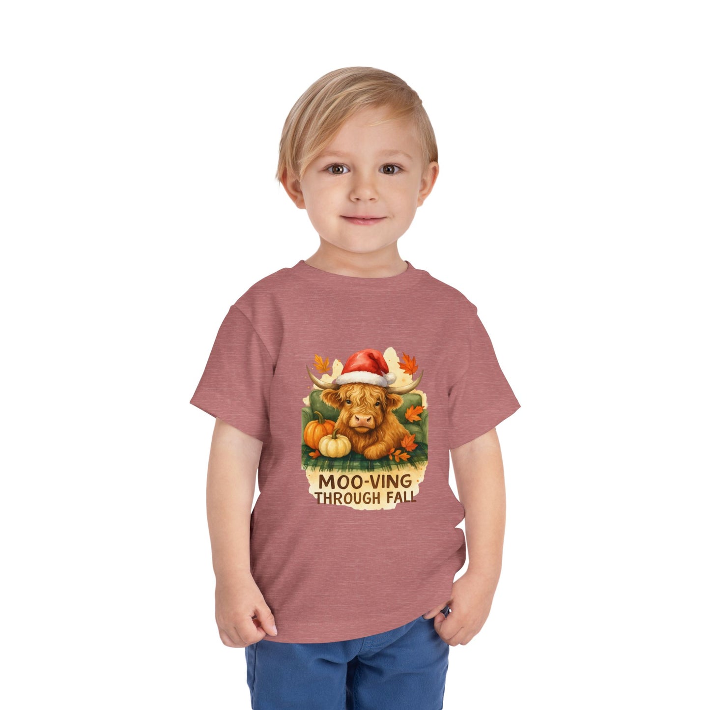 Moo-ving Through Fall Toddler Christmas Tee