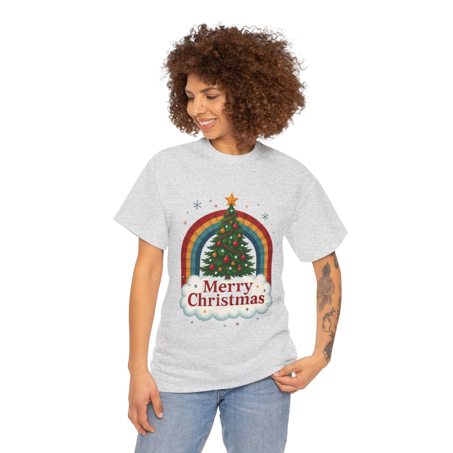 Christmas Rainbow Unisex Tee - Merry Christmas Tree