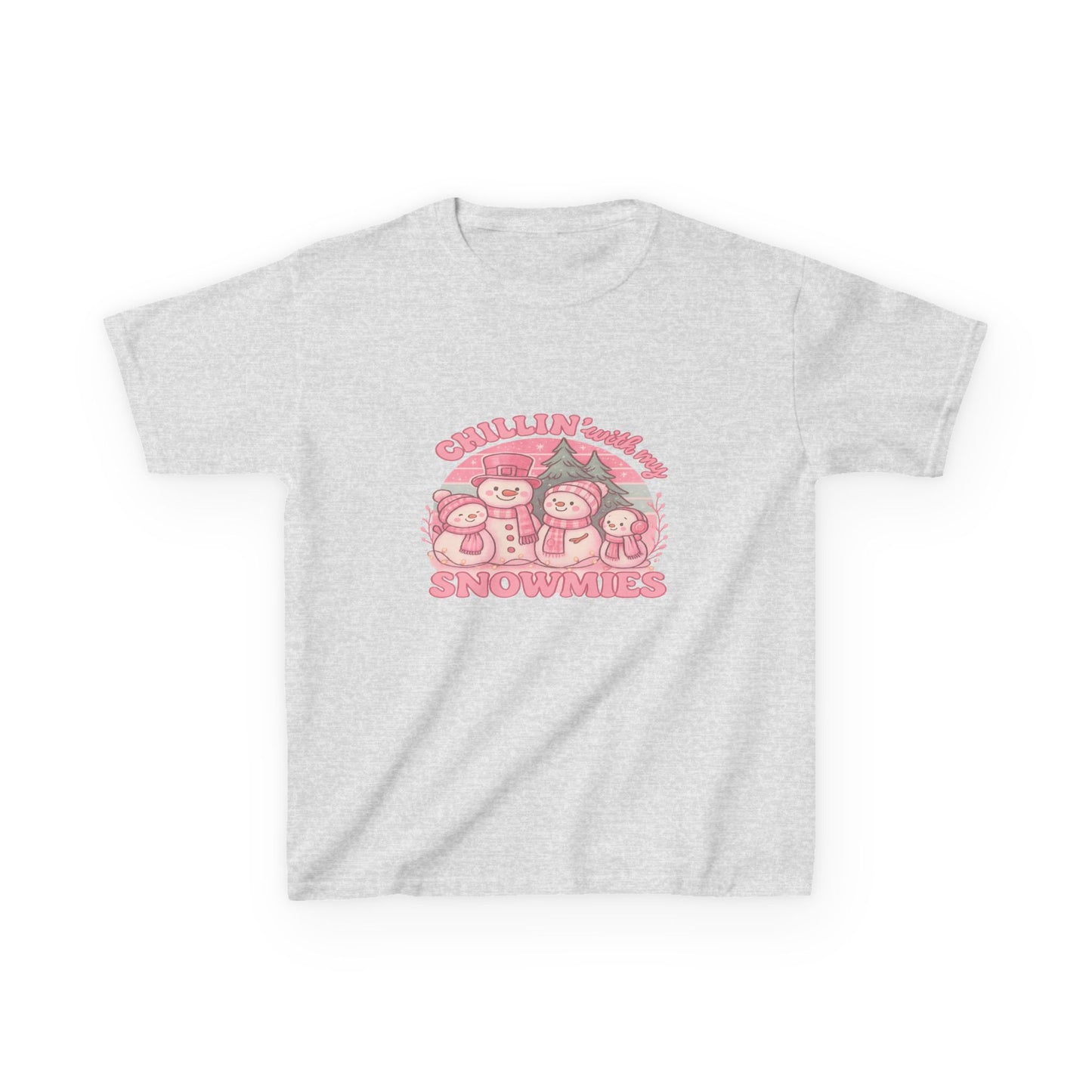 Chillin' with My Snowmies - Holiday Dinosaur Kids Tee