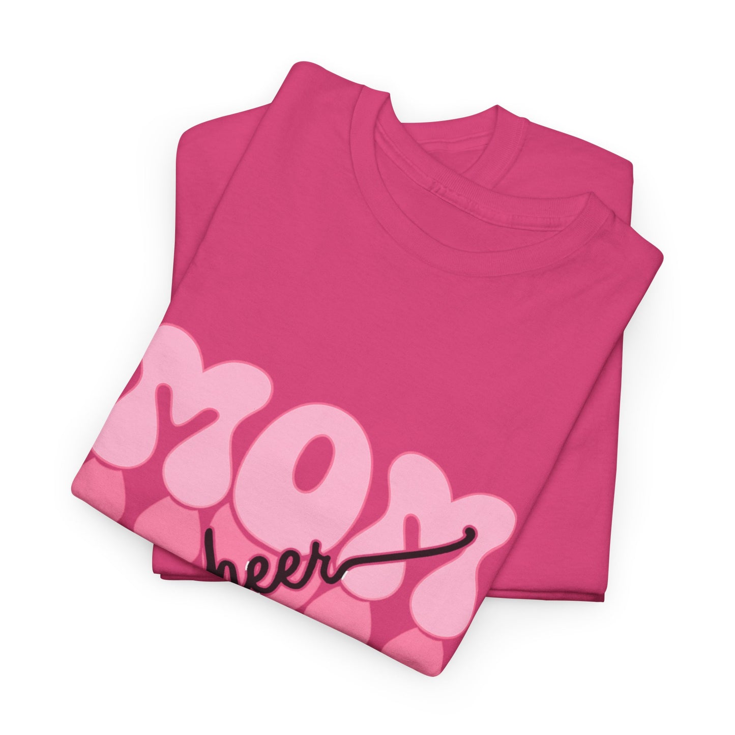 MOM Cheer – Pink Bubble Letter Spirit Tee