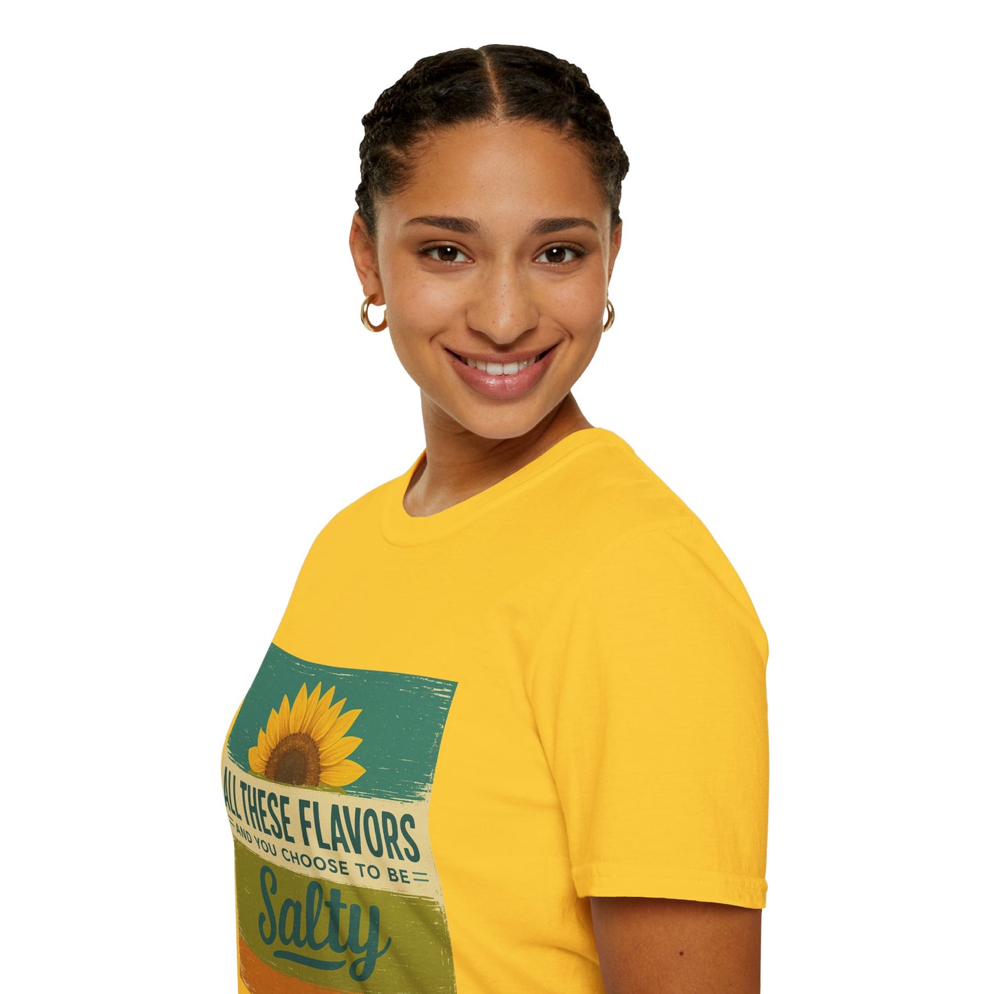 Sunflower Salty T-Shirt: Unisex Softstyle Tee for Sunshine Lovers, Casual Wear, Birthday Gift, Summer Vibes, Relaxed Style