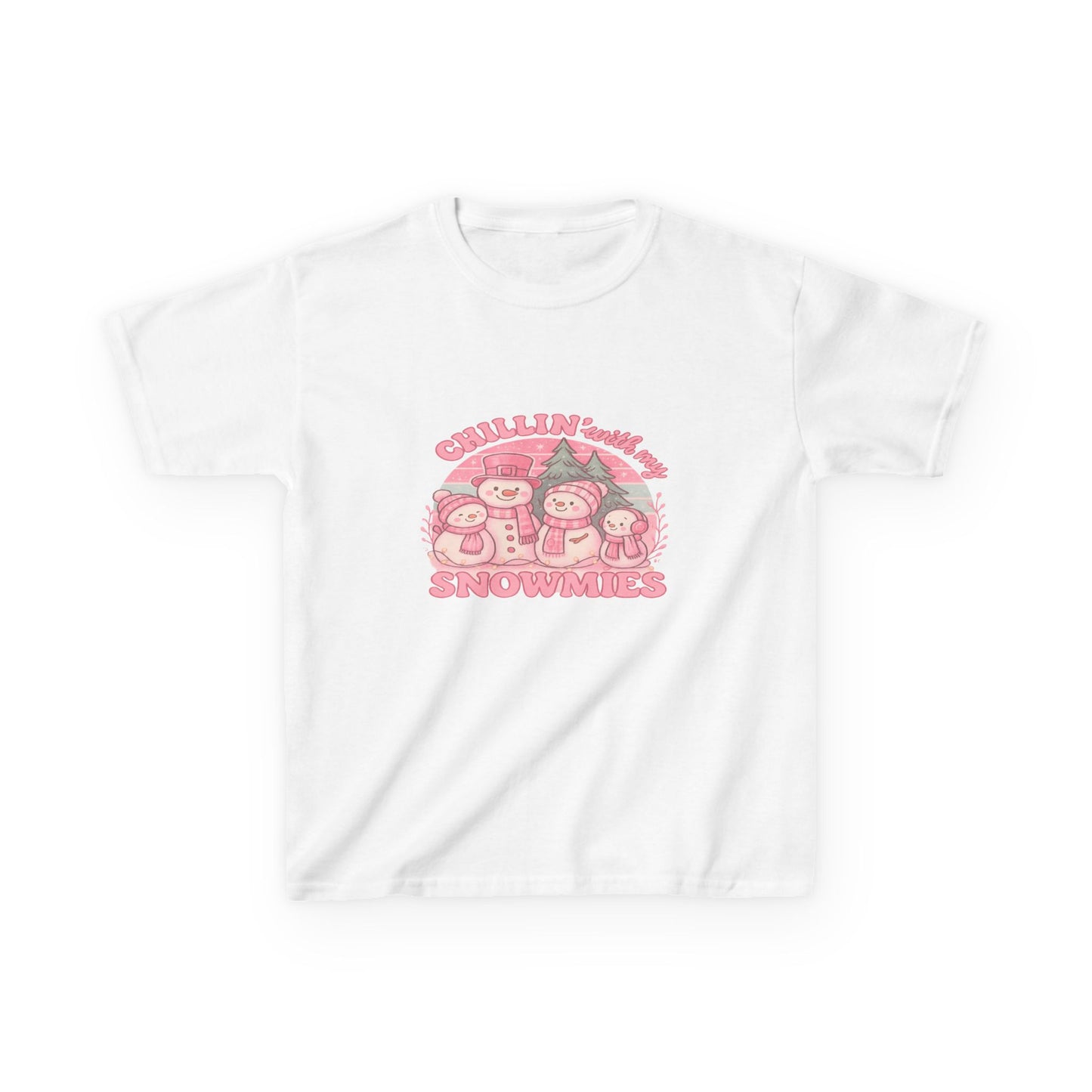 Chillin' with My Snowmies - Holiday Dinosaur Kids Tee