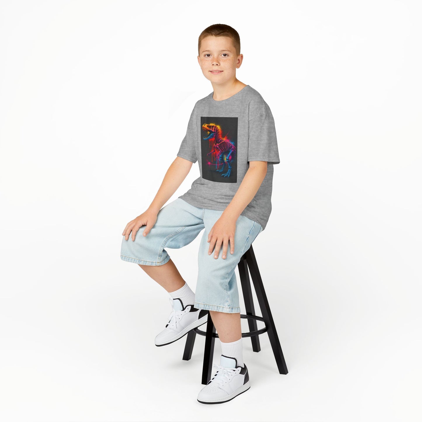 Kids Dinosaur Glow Tee, Fun Kids T-Shirt, Dino Shirt for Kids, Birthday Gift, Unique Kids Clothing, Animal Lover Apparel