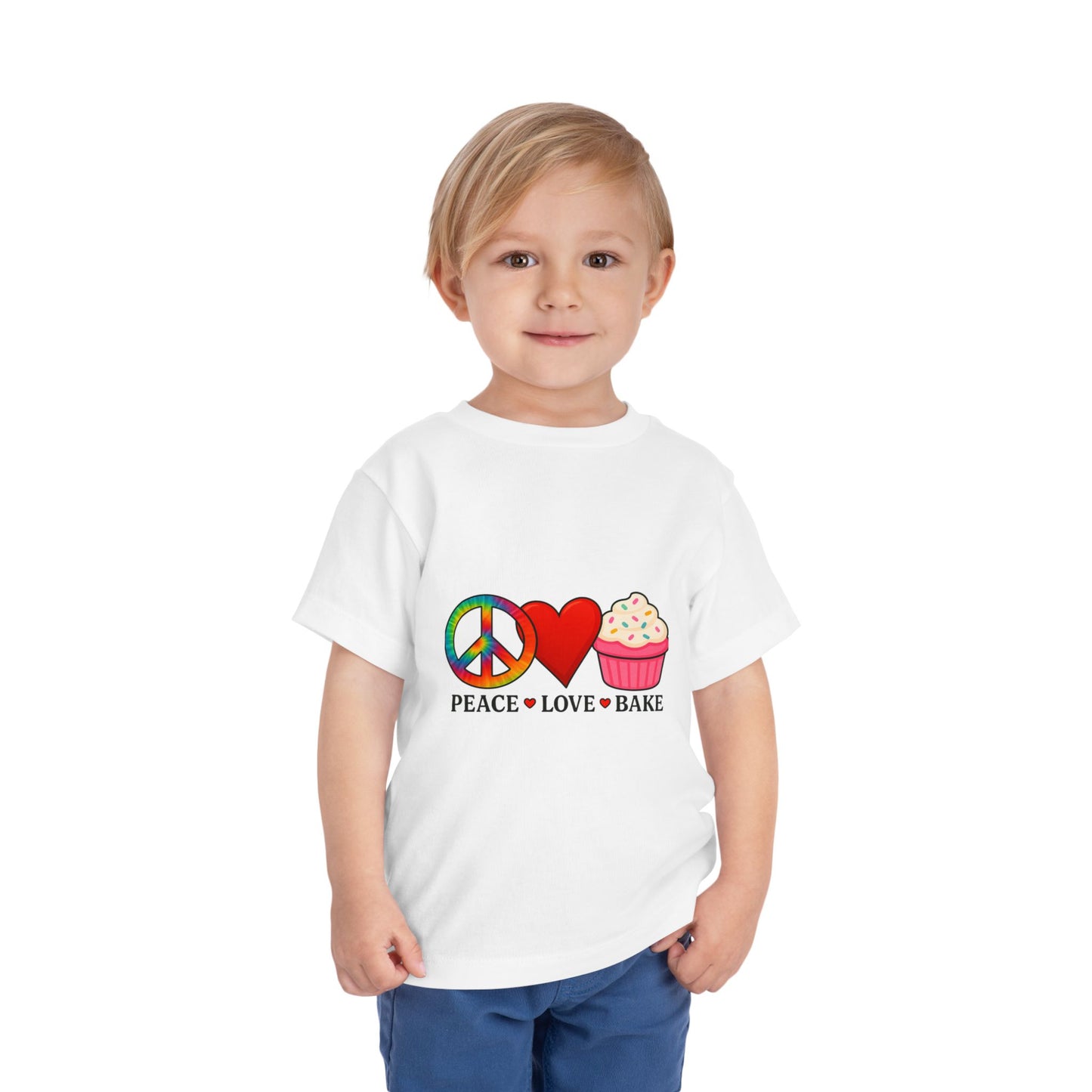 Peace Love Bake Toddler Christmas Tee