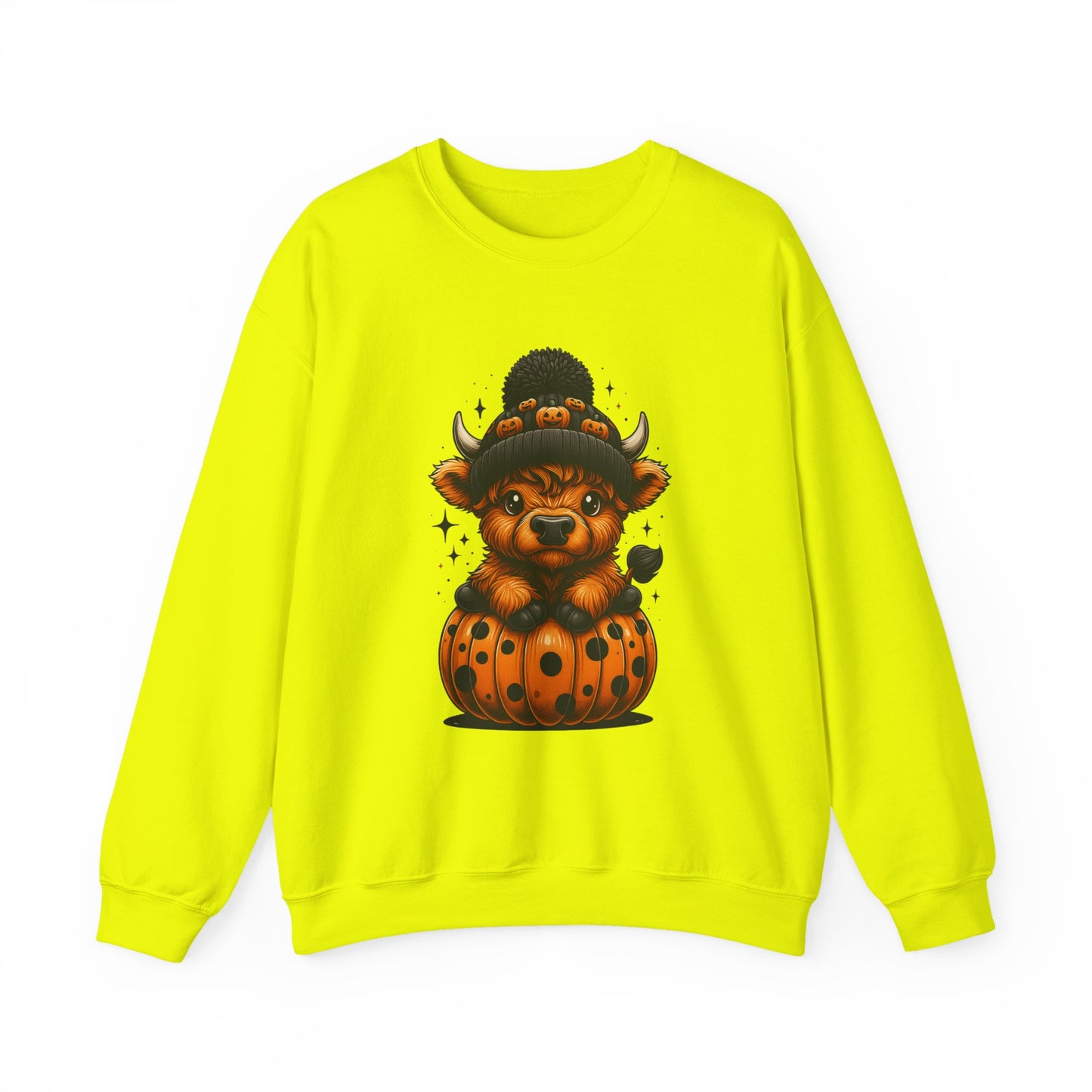 Halloween Cow Calf in Pumpkin Crewneck Sweatshirt