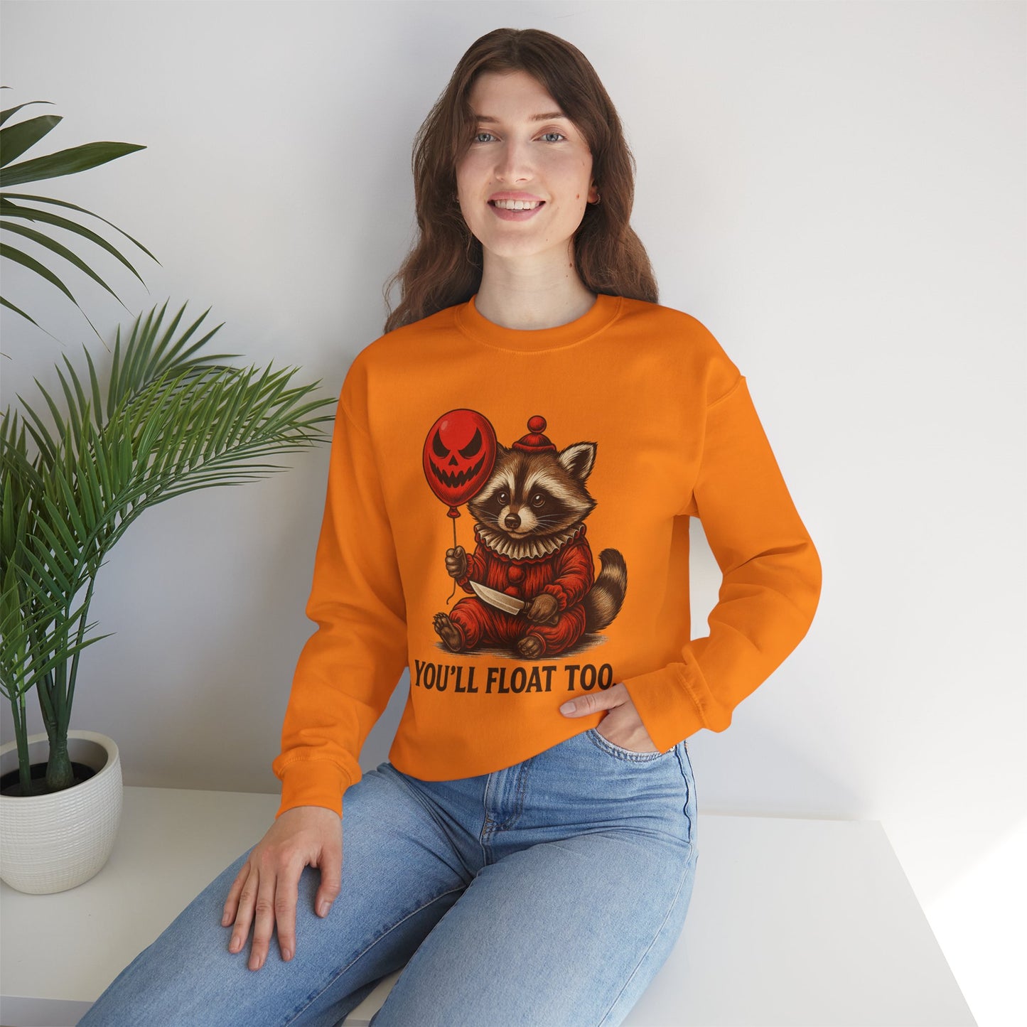 Creepy Clown Raccoon Halloween Sweatshirt