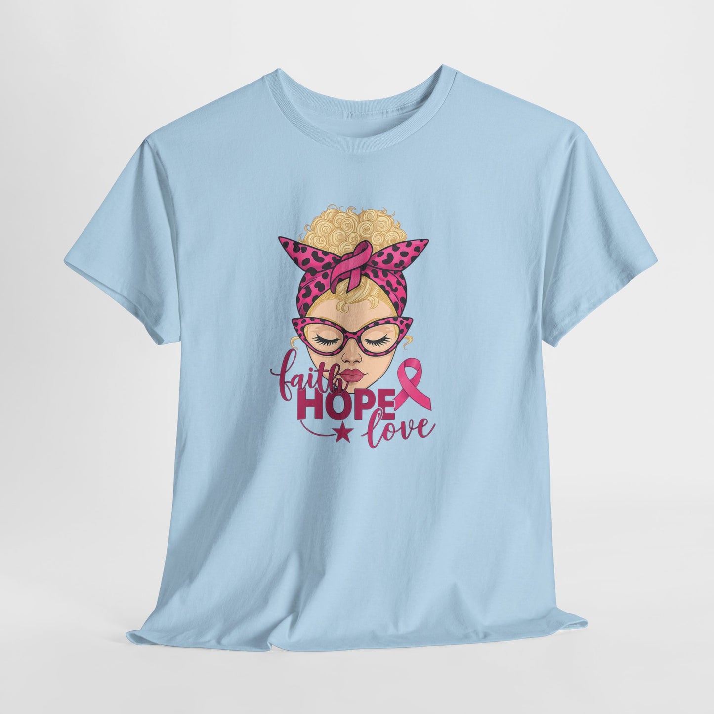 Hope Love Pink Ribbon Tee - Breast Cancer Awareness